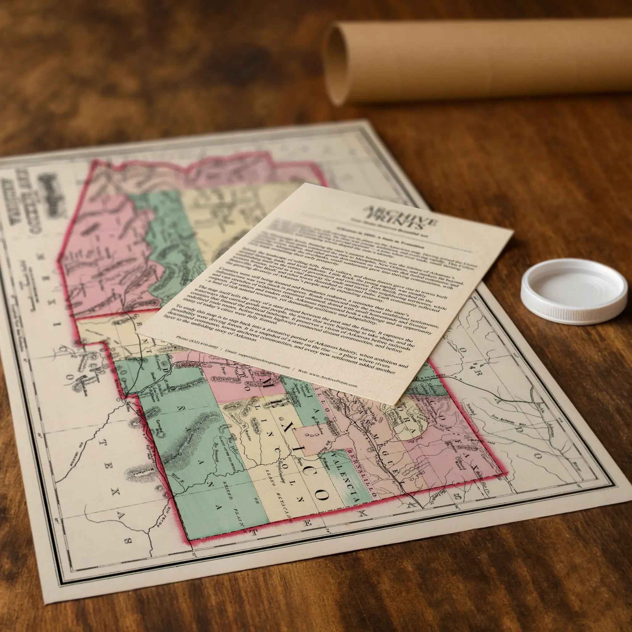 New Mexico Arizona Map - Vintage 1873 Gray's Atlas Historical Map for Collectors