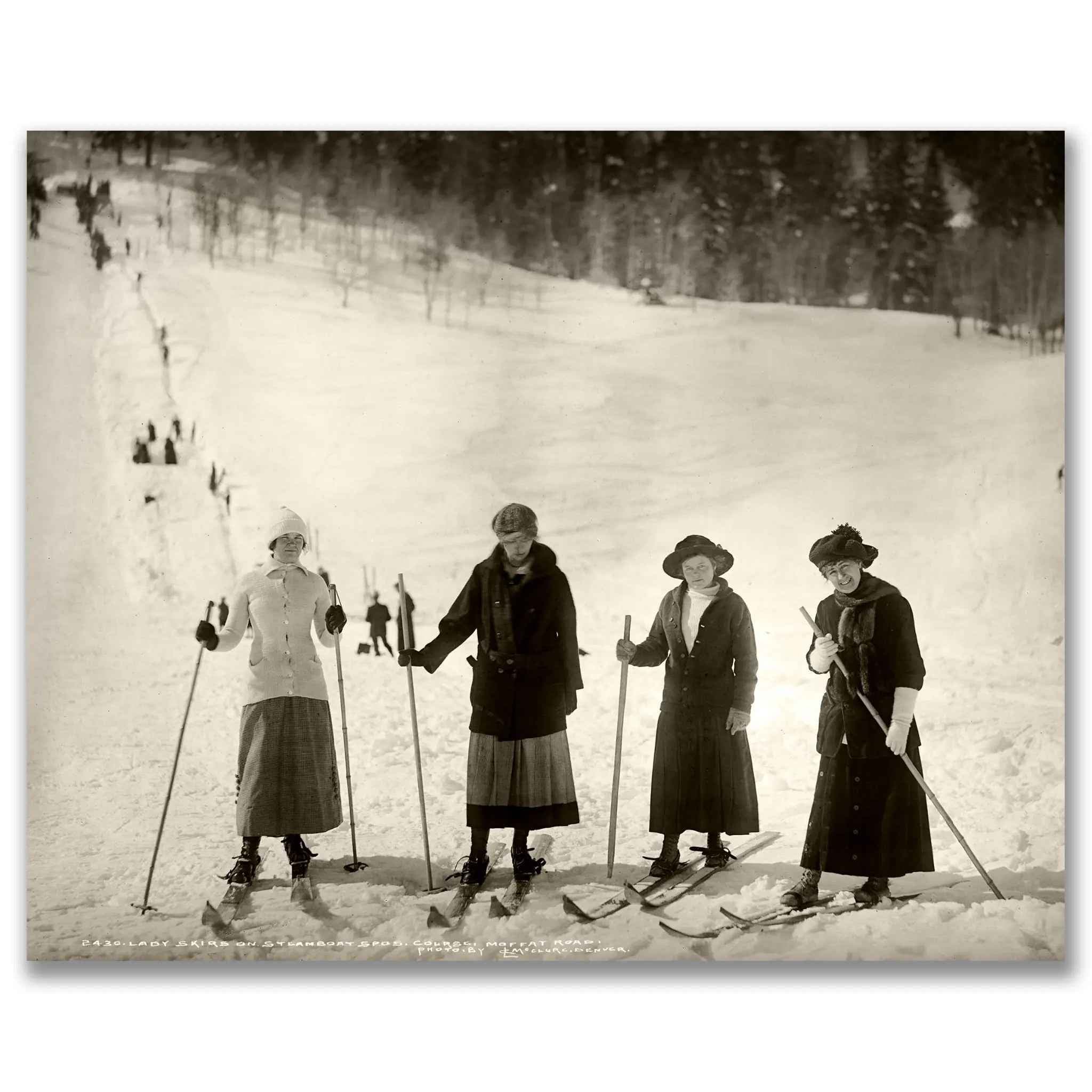Victorian Women Skiing Photography - Historic Winter Sports Group