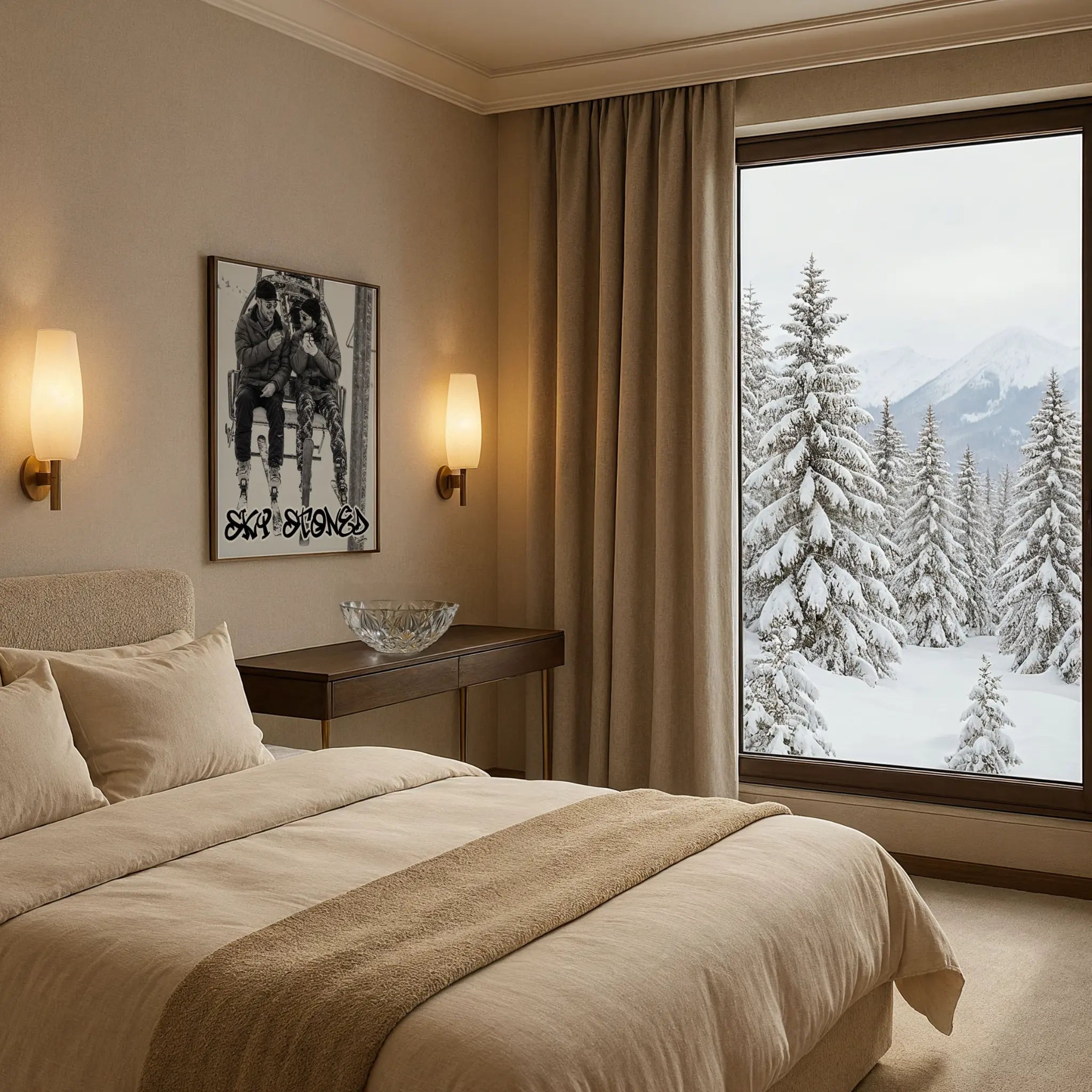 SKI STONED Art in Luxury Suite Bedroom