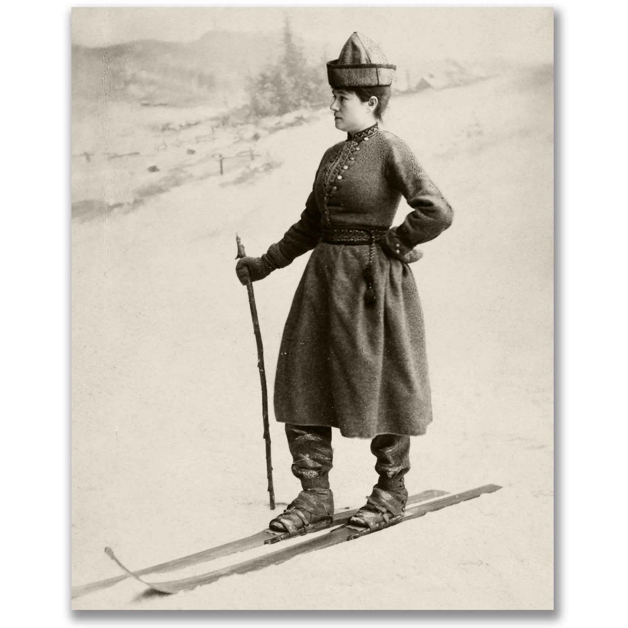 Vintage Military Skier Photograph - Celebrate Alpine Ceremonial Tradition