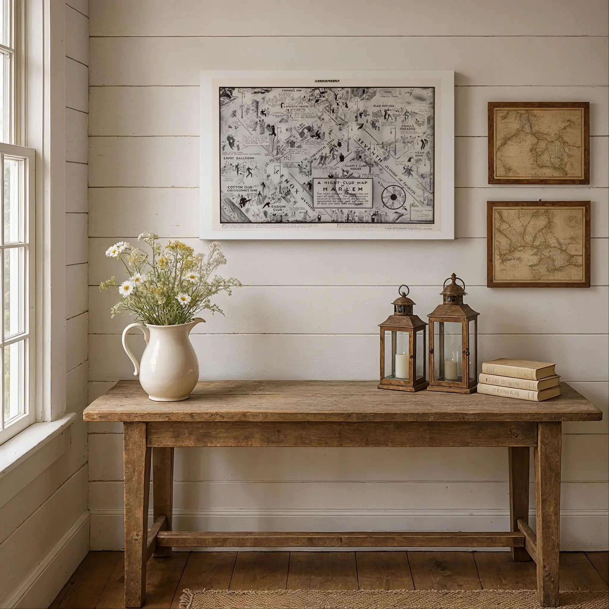 Harlem Night-Club Map - Vintage 1932 Jazz Age Entertainment Guide