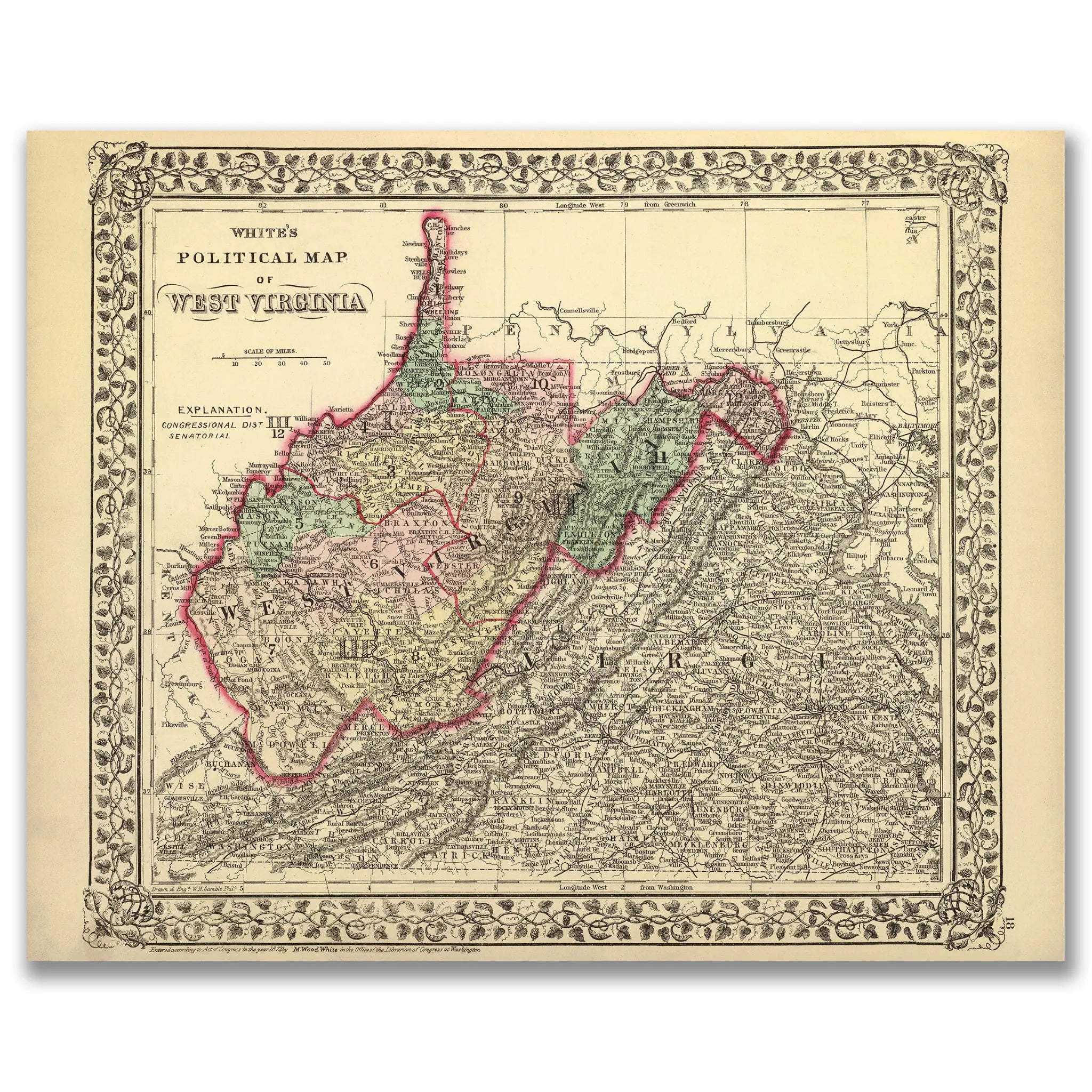 West Virginia Map - Main Image