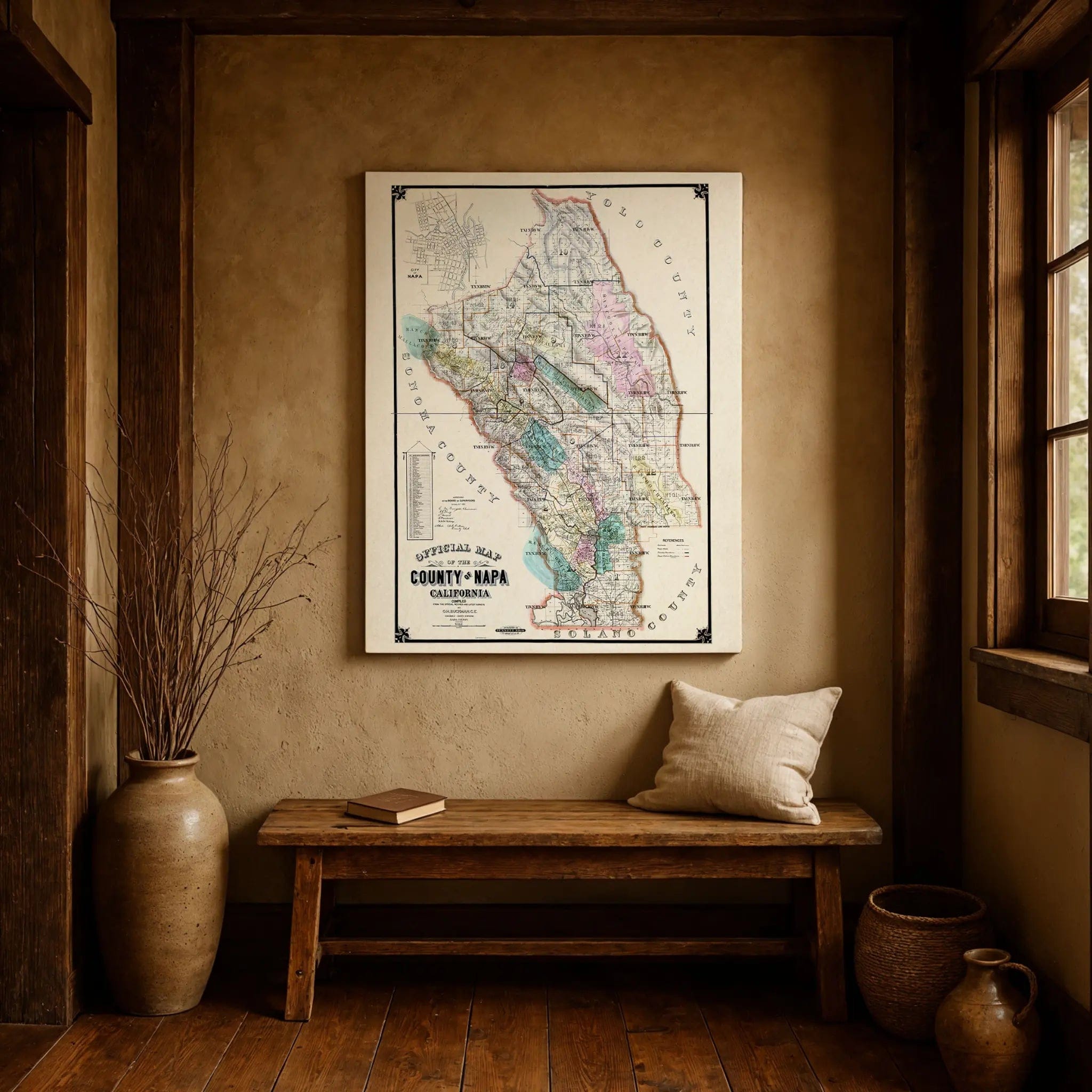 Napa Valley Vintage Map - Authentic 1895 County Map for Collectors - Archive Prints