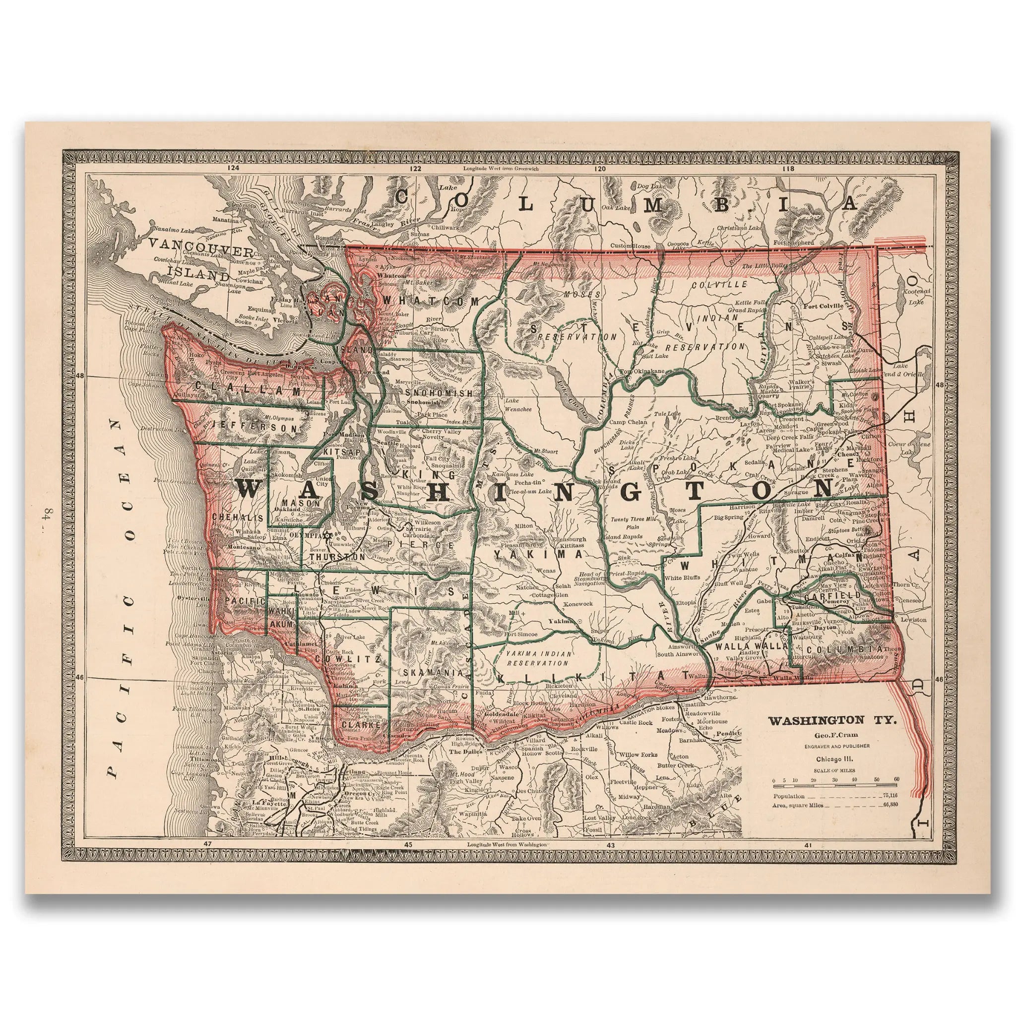 Washington Territory Map - Main Image