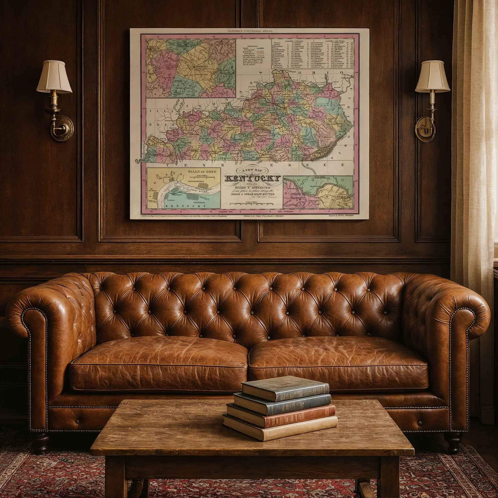 Kentucky Map - Vintage State Map by H.S. Tanner for Collectors