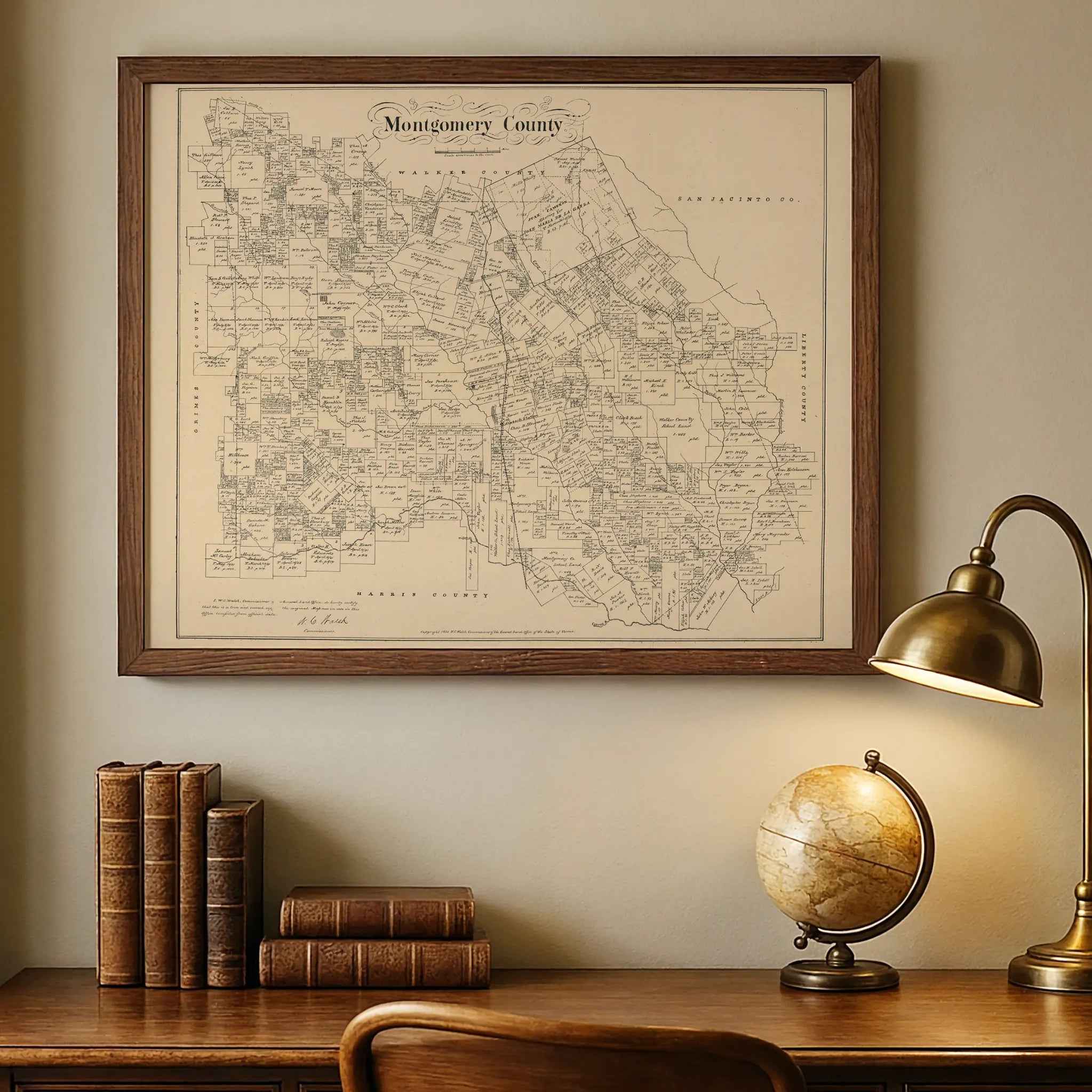 Montgomery County Vintage Map - Authentic 1880 Texas General Land Office Design