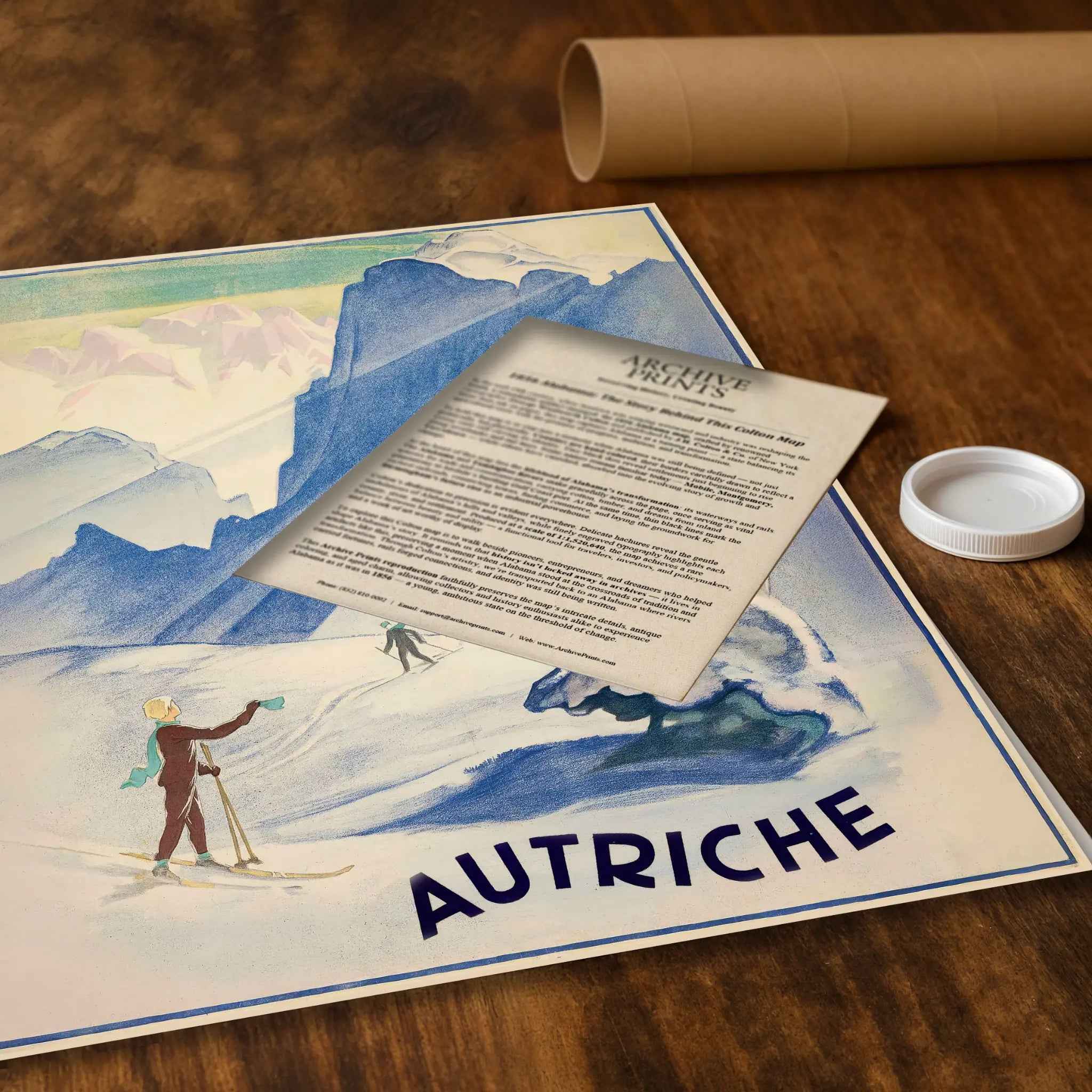 Vintage Austrian Ski Poster - AUTRICHE Alpine Adventure for Ski Enthusiasts