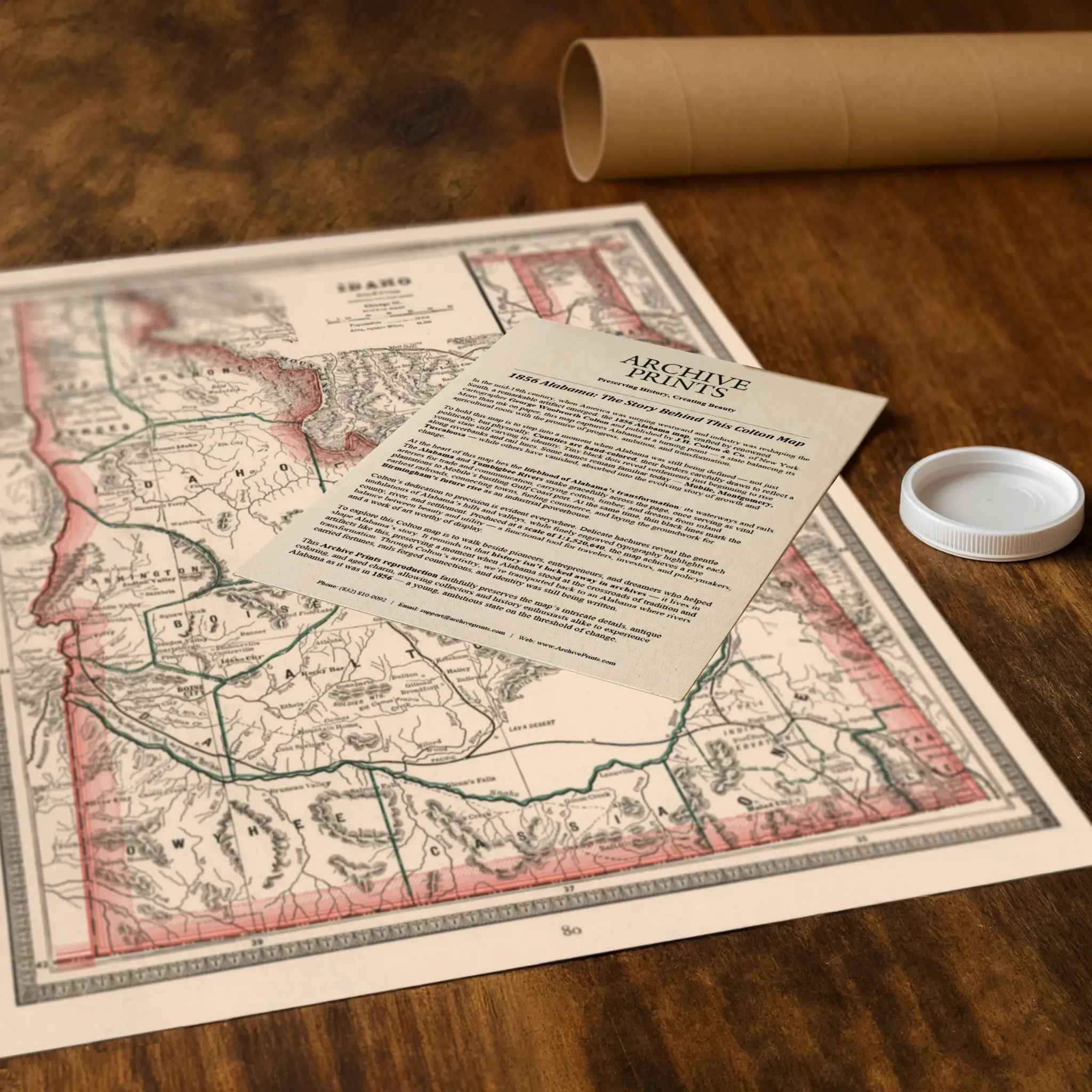 Idaho Map - Vintage 1883 Cram Historical Territory Map