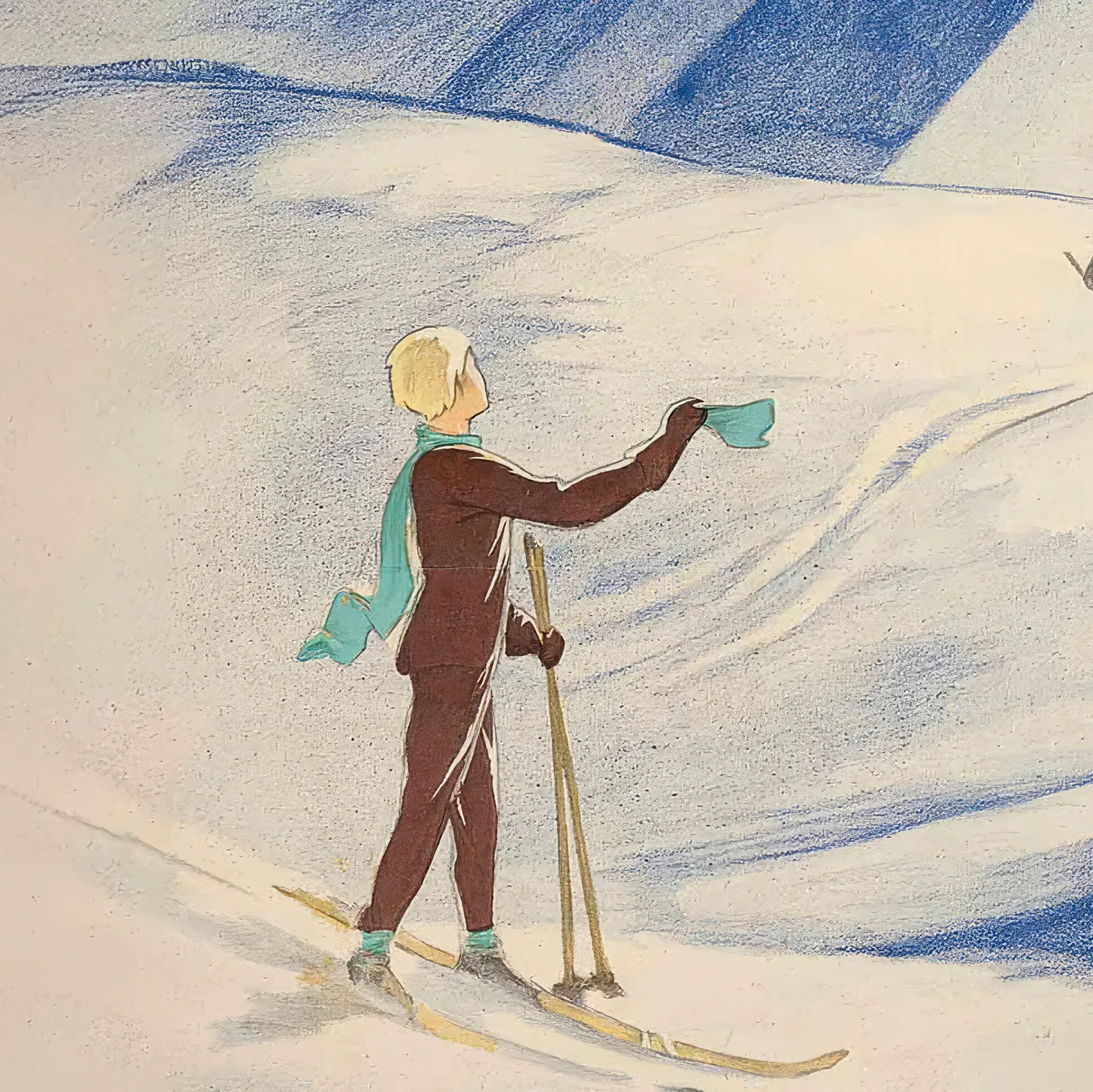 Vintage Austrian Ski Poster AUTRICHE Detail Close-Up
