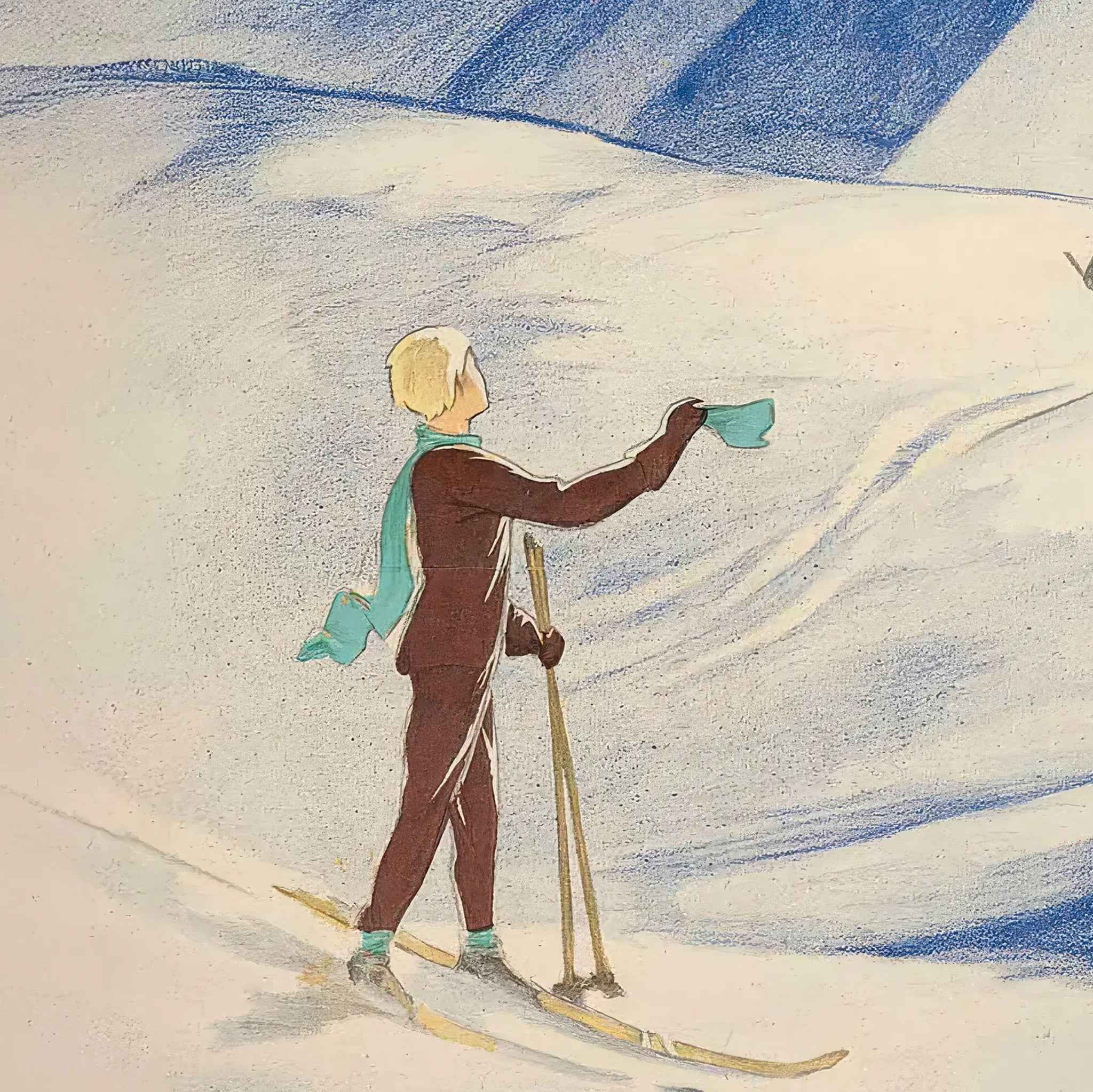 Vintage Austrian Ski Poster - AUTRICHE Alpine Adventure for Ski Enthusiasts