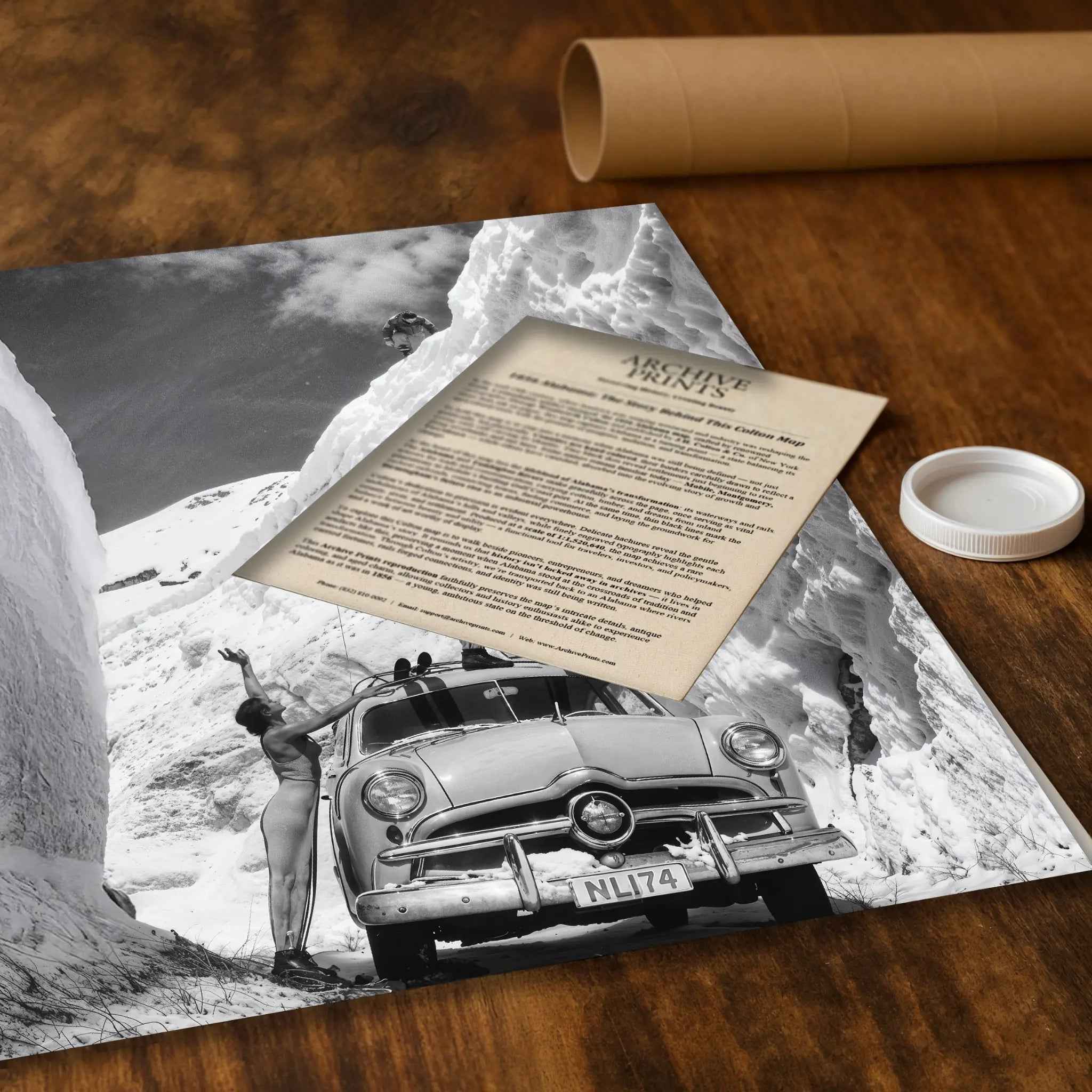 Vintage Snow Canyon Photograph - Epic Winter Adventure Print