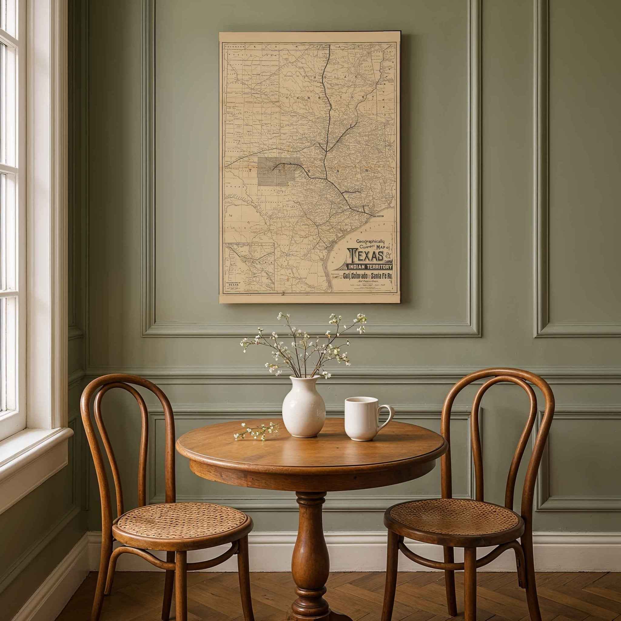 Geographically Correct Map of Texas and Indian Territory