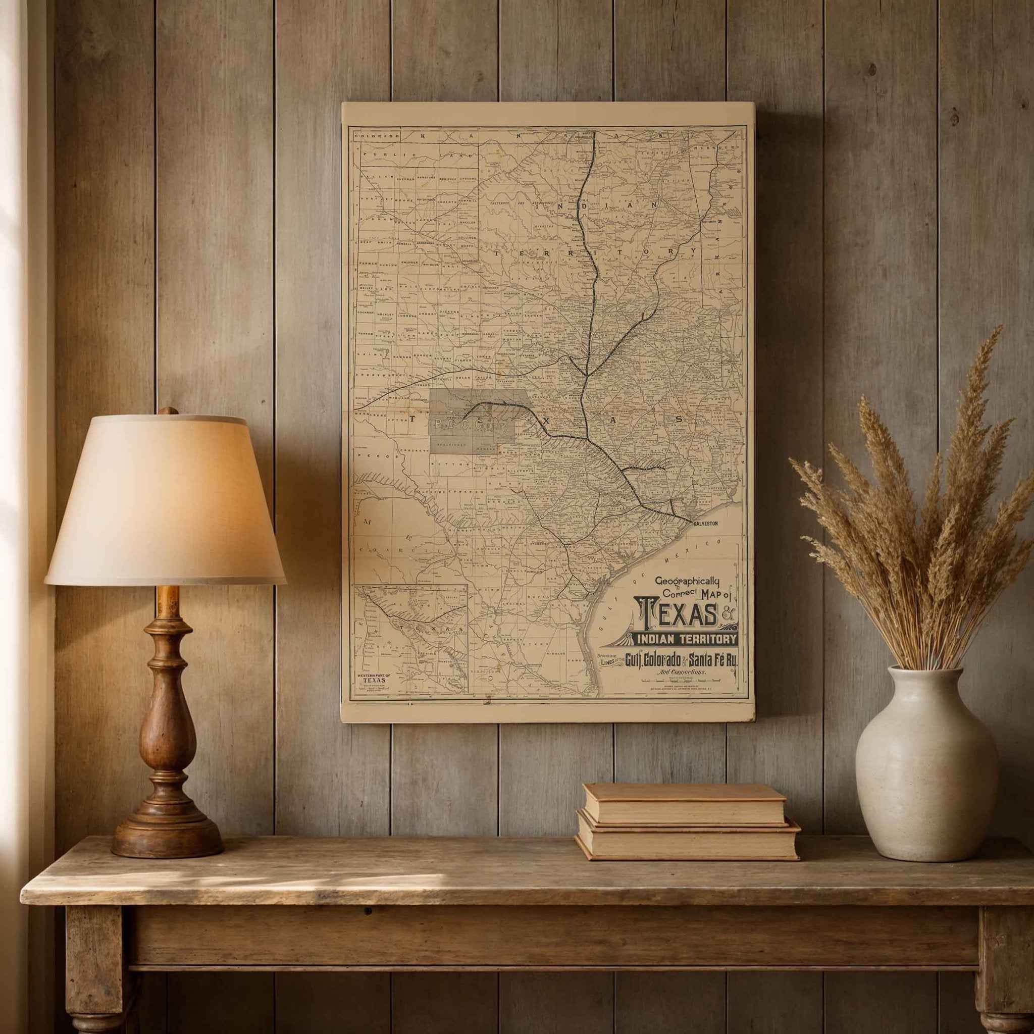 Geographically Correct Map of Texas and Indian Territory