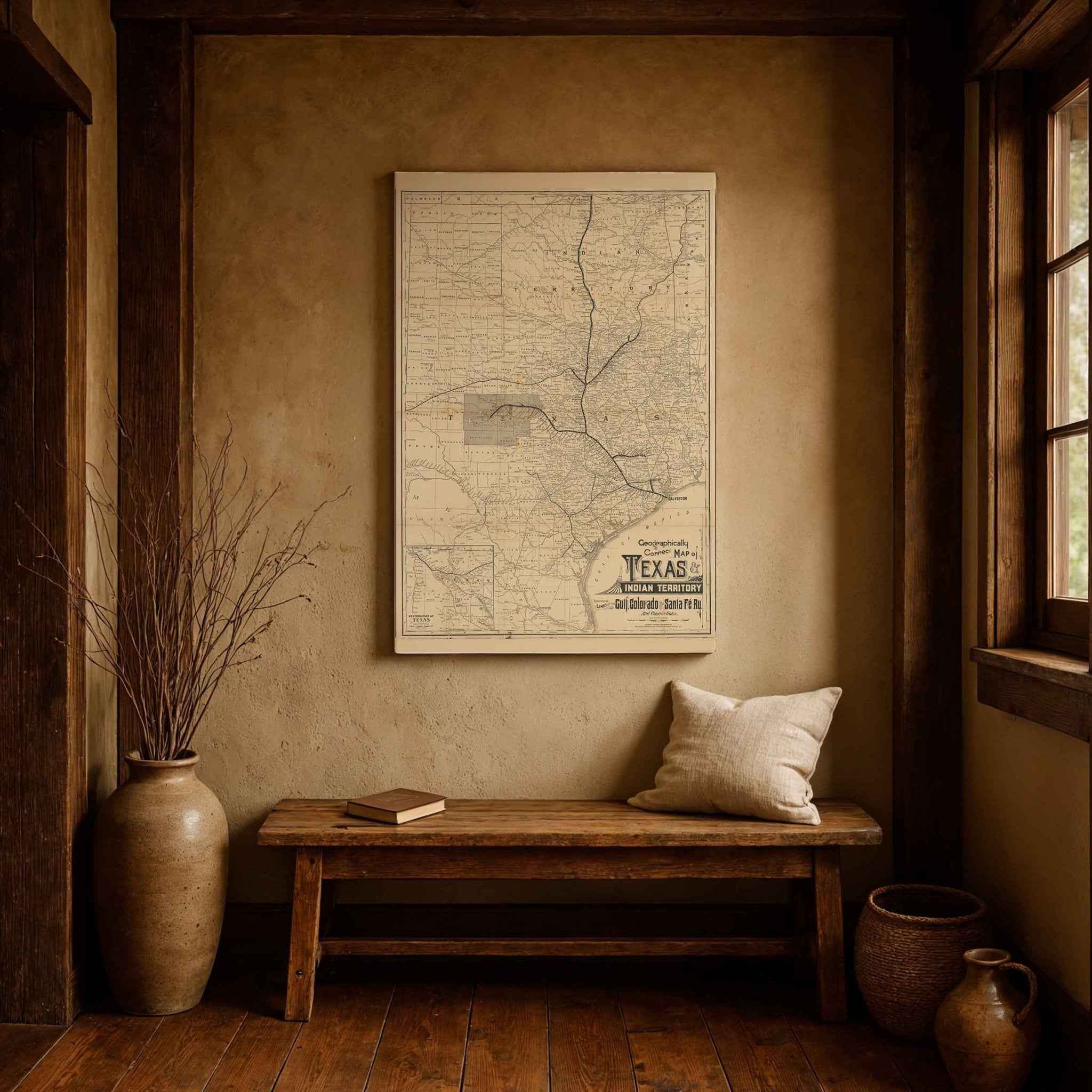 Geographically Correct Map of Texas and Indian Territory