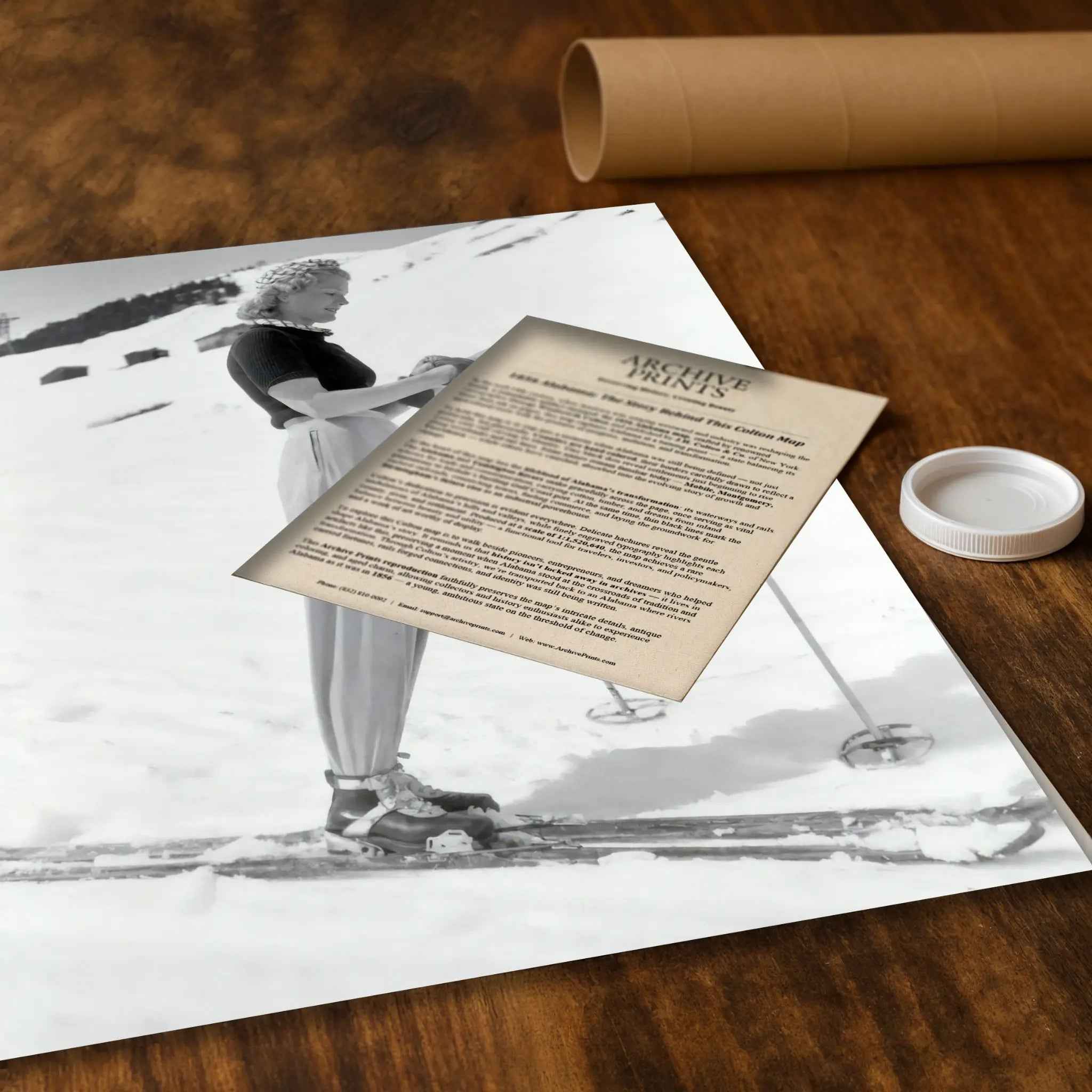 Vintage Woman Skier - Alpine Grace Elegance