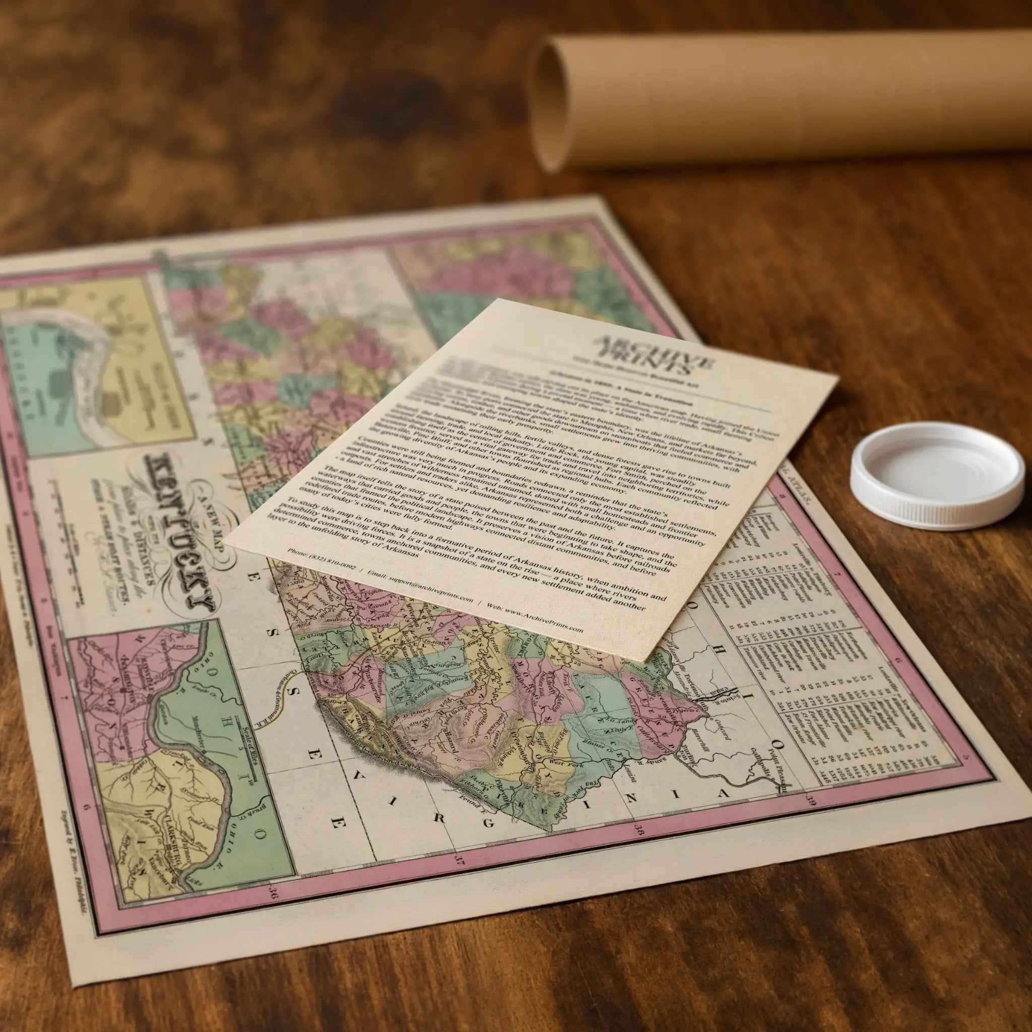 Kentucky Map - Vintage State Map by H.S. Tanner for Collectors