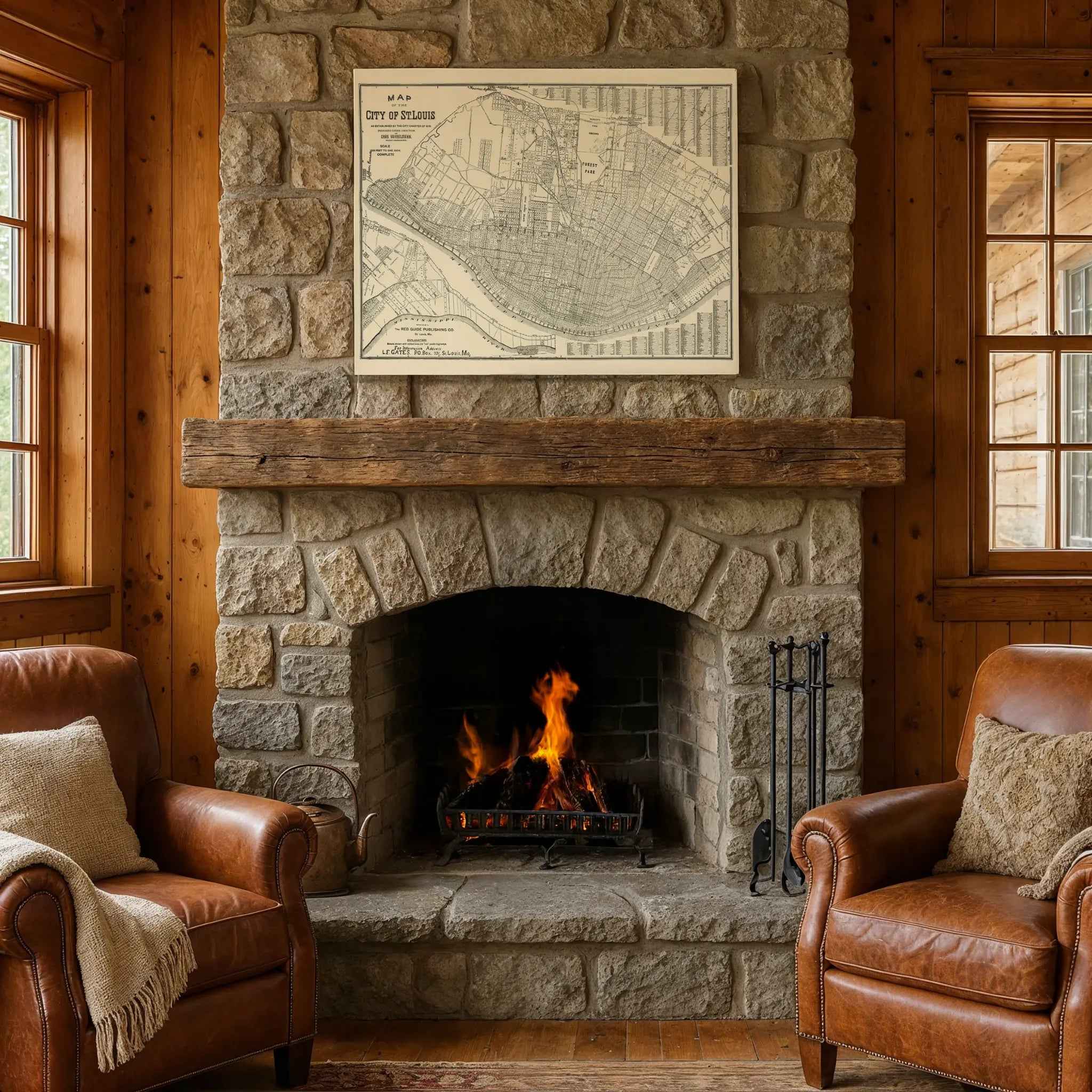 St. Louis Vintage Map 1876 - Historical City Charter Map by Charles Varrelmann