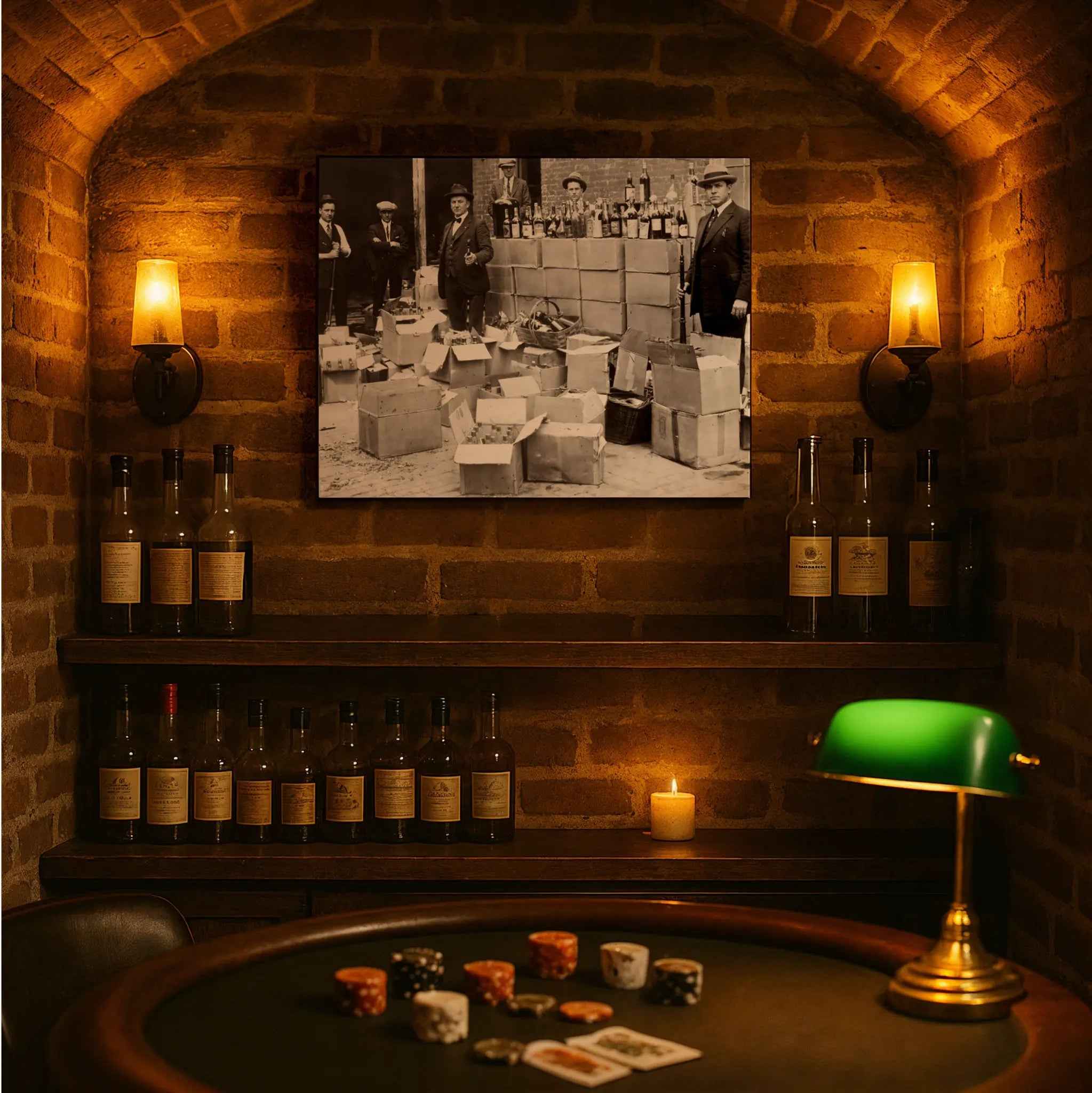 Prohibition Liquor Seizure - Federal Agents with Confiscated Evidence