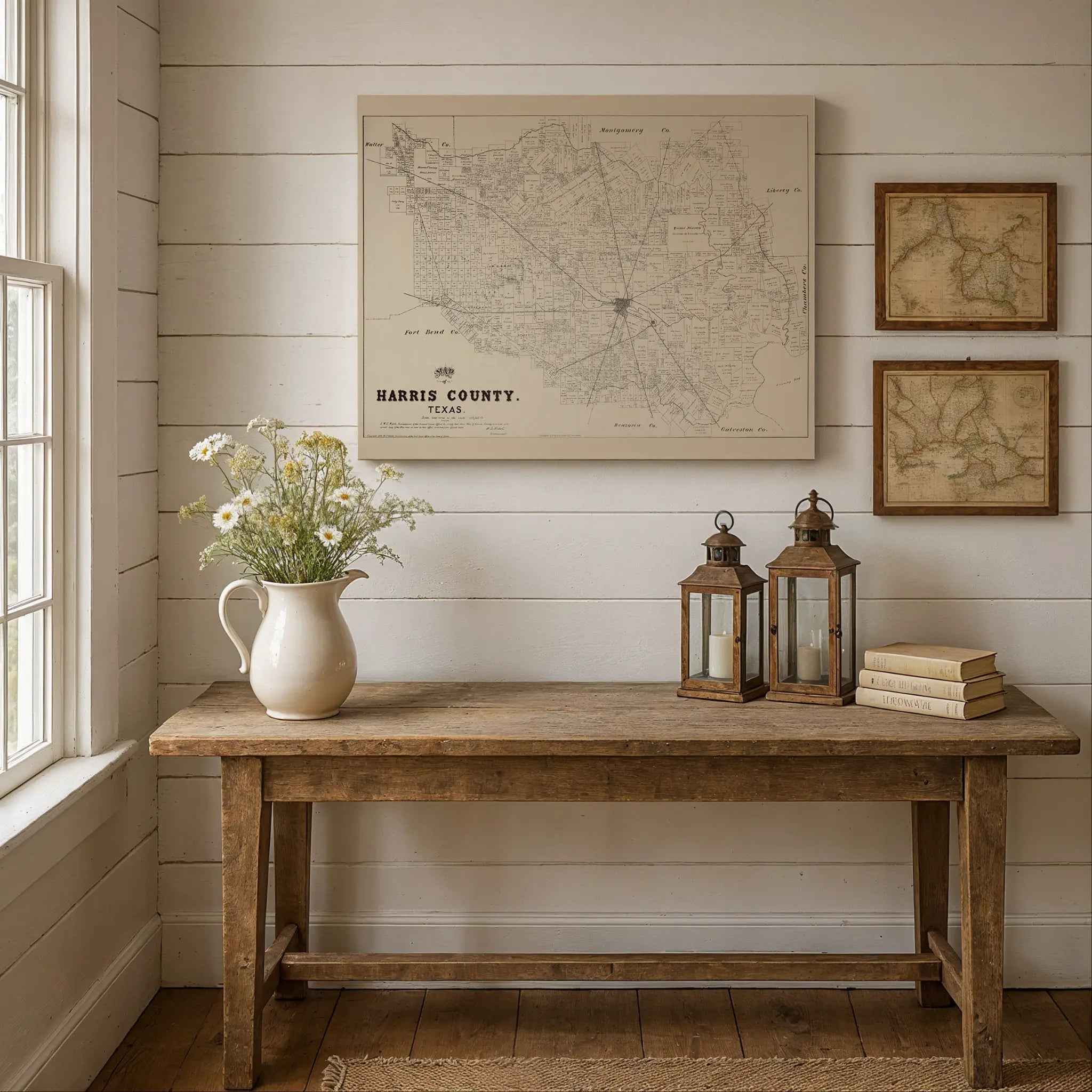 Harris County Vintage Map - Authentic 1879 Texas General Land Office Map