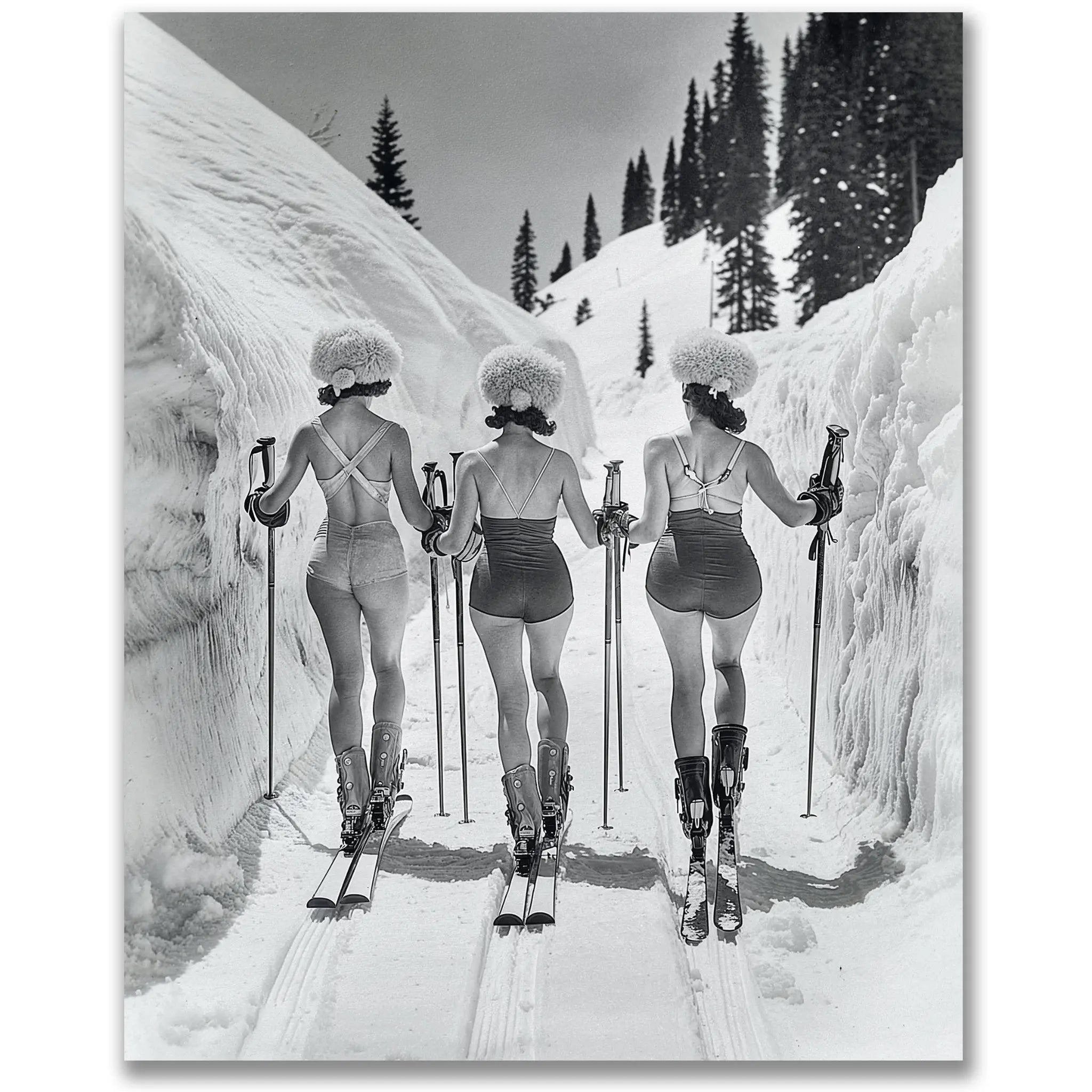 Vintage Ski Women Photograph - Main Image