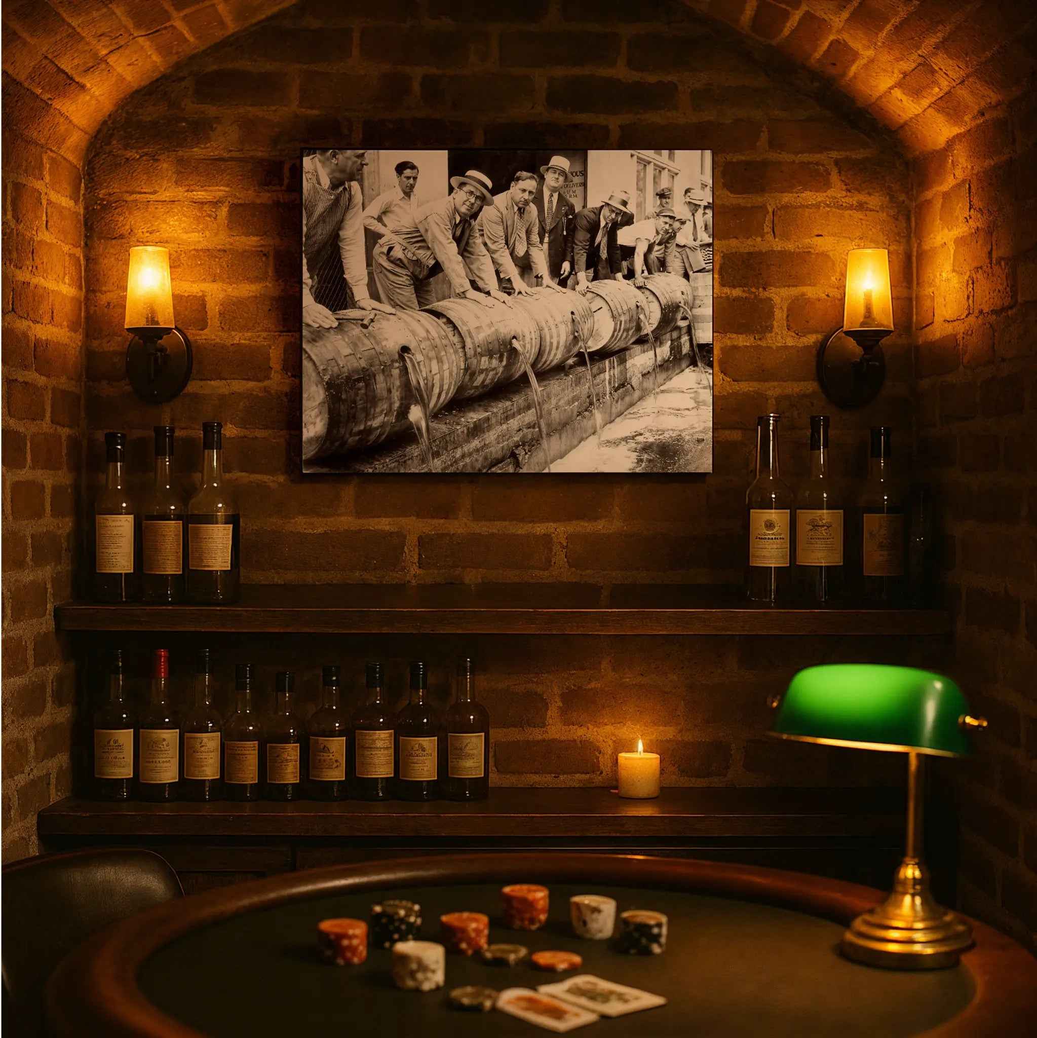 Prohibition Barrel Destruction Photograph - Historic Alcohol Seizure Art