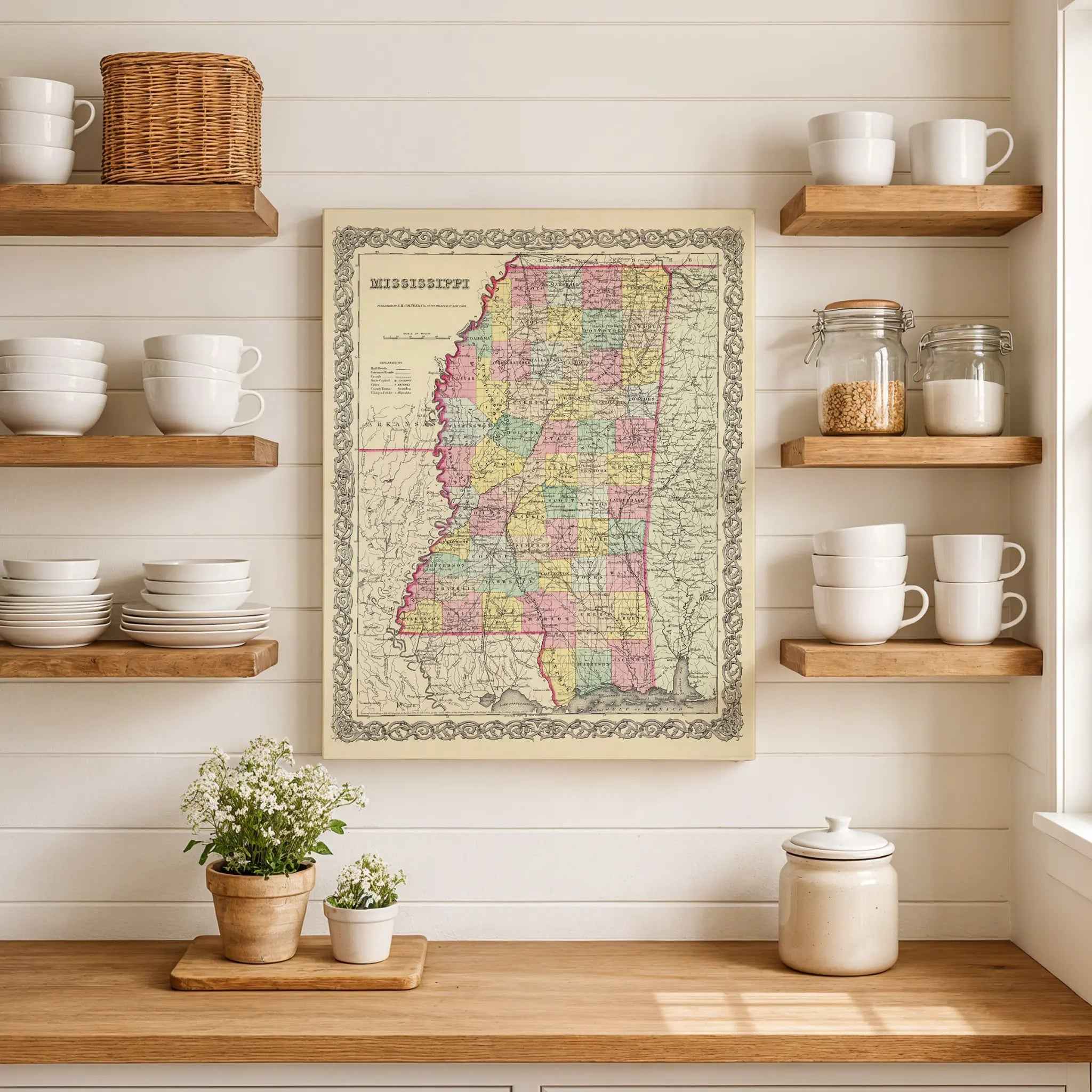 South Dakota Map - Vintage 1920 George F. Cram Historical Map