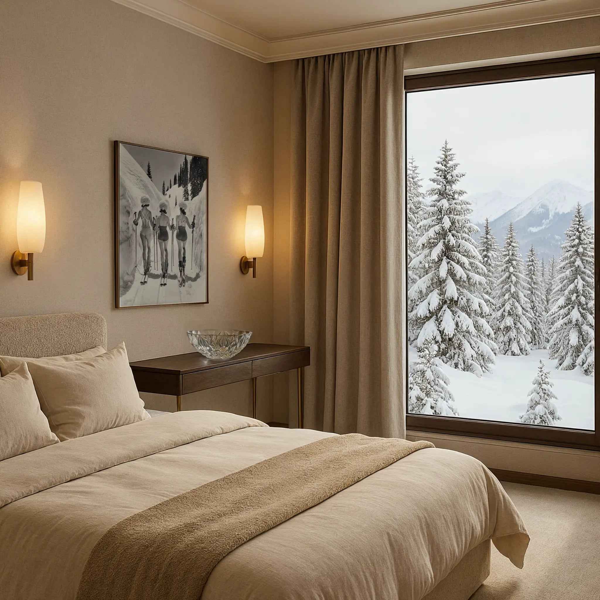 Vintage Ski Women Photograph - Alpine Adventure Art Print