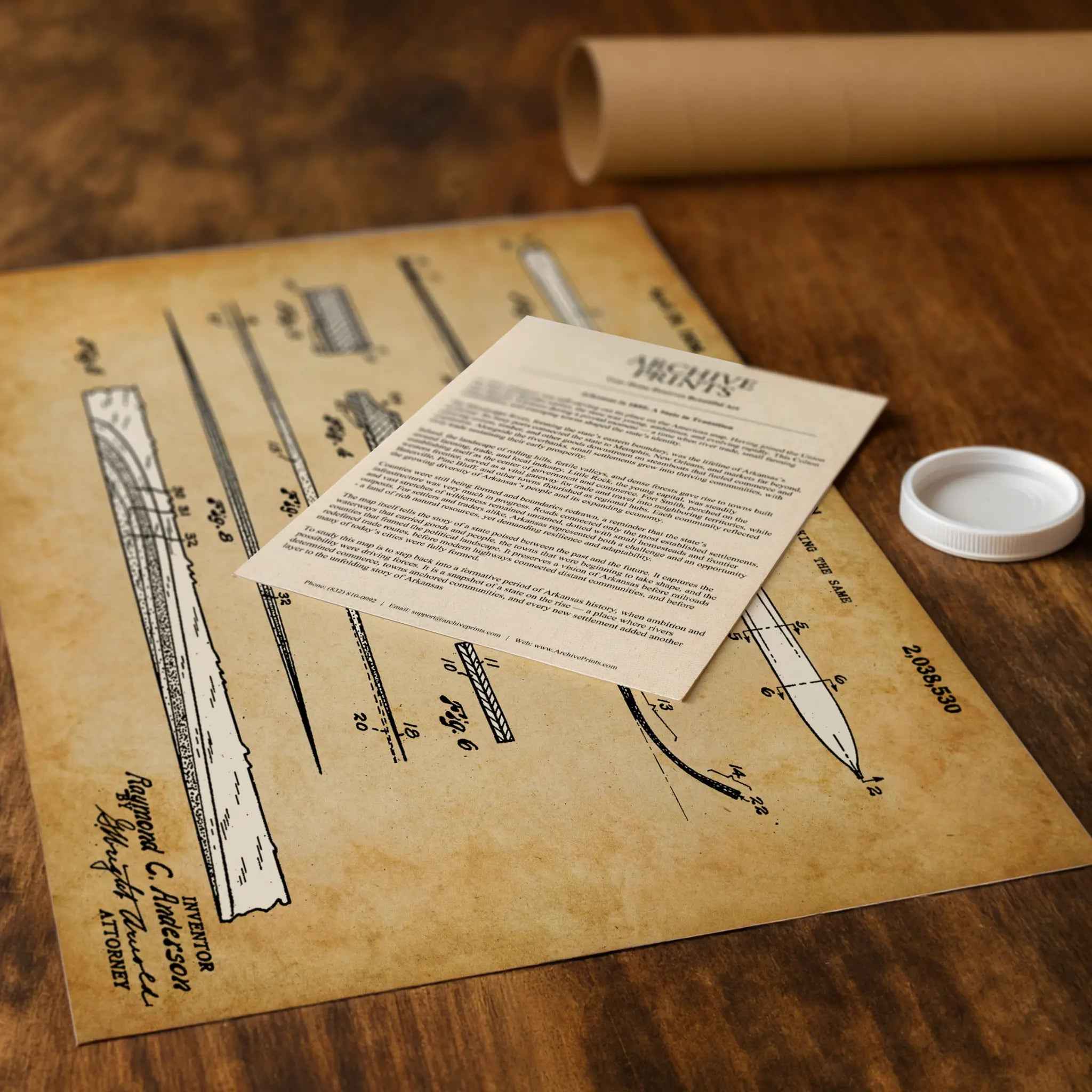 Vintage Ski Patent by R.C. Anderson - Classic Innovation Blueprint