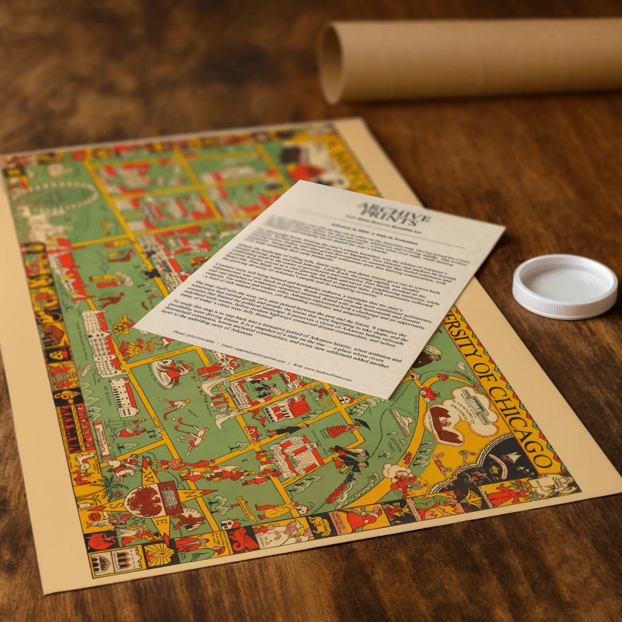 University of Chicago Vintage Map - 1932 Illustrated Campus Map - Archive Prints
