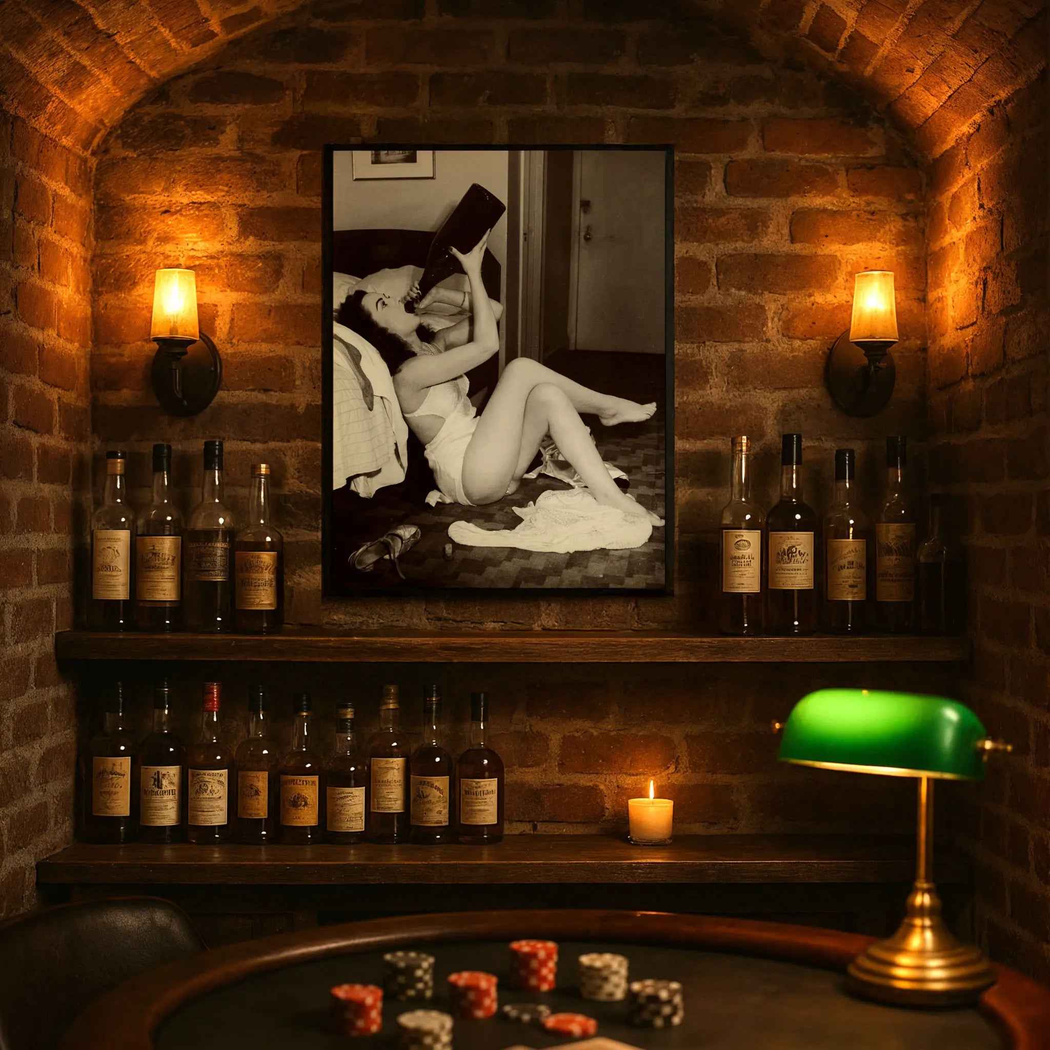 Prohibition Boudoir Vintage Pin-Up - Rebellion with Bottle