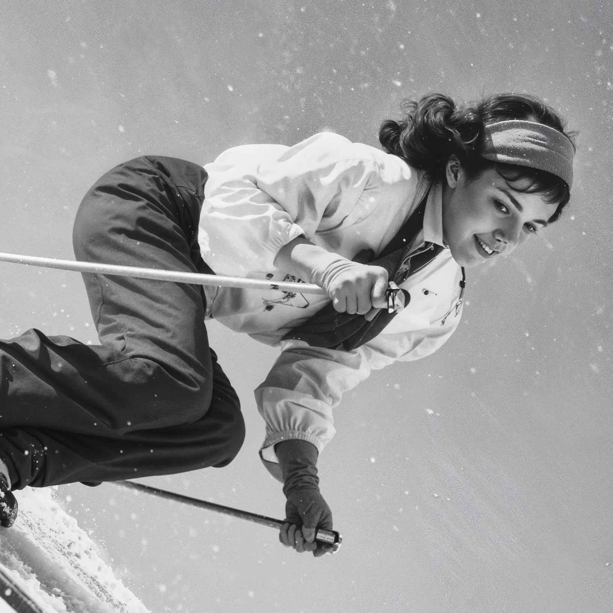 Vintage Downhill Skier Photograph - Embrace Pure Alpine Joy