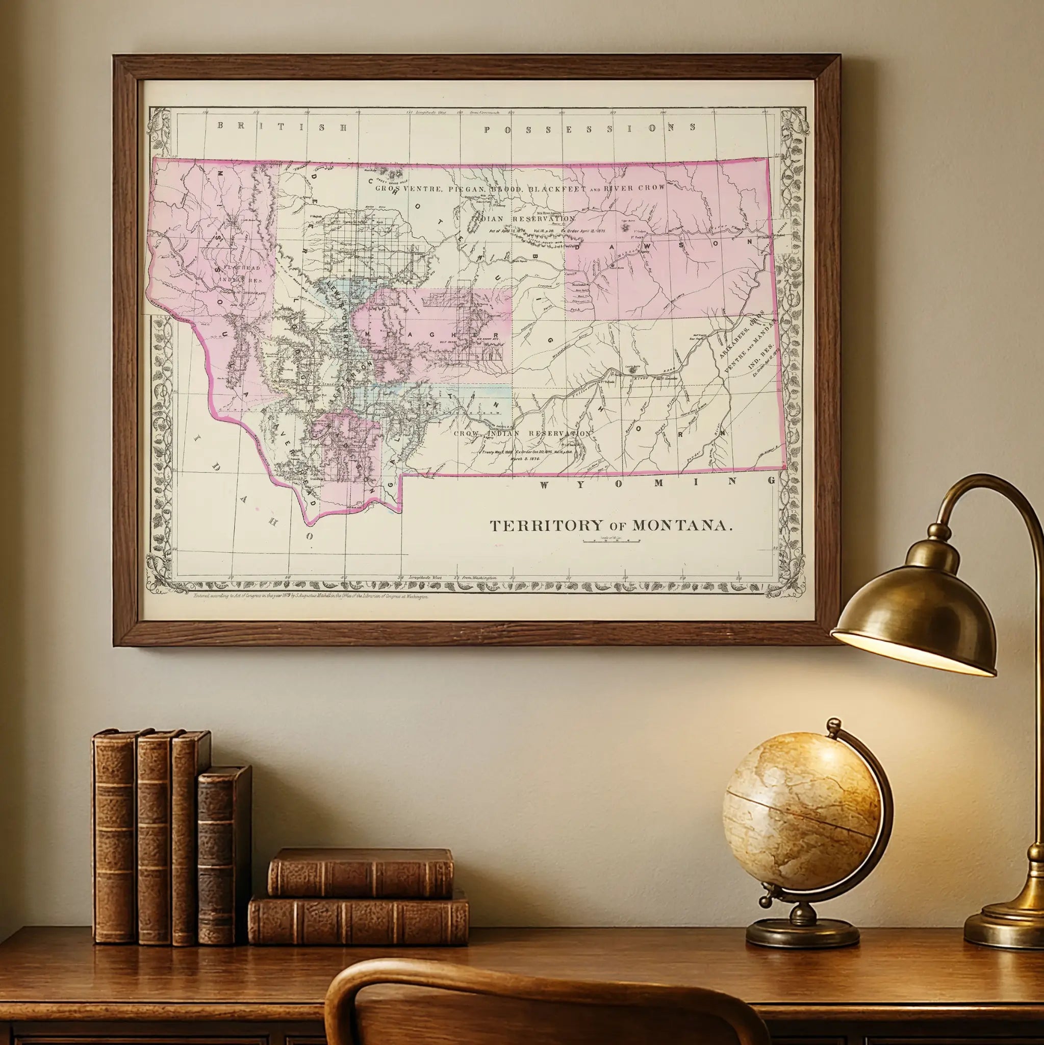 Nevada Map - Vintage 1883 Historical Map Image 2