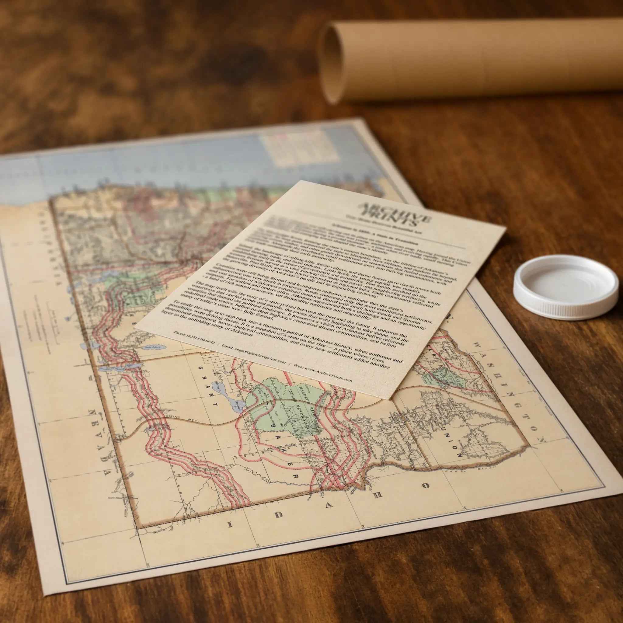 Oregon Map - Vintage 1876 Department of Interior Historical Map