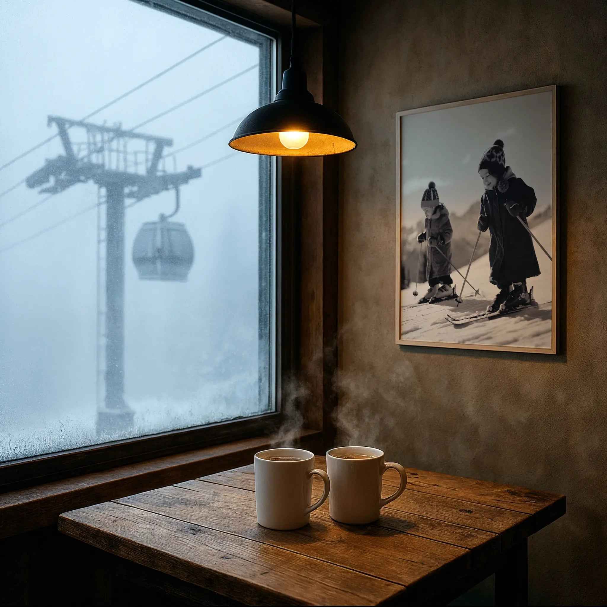 Vintage Children Skiing Photo - Young Adventurers in Action