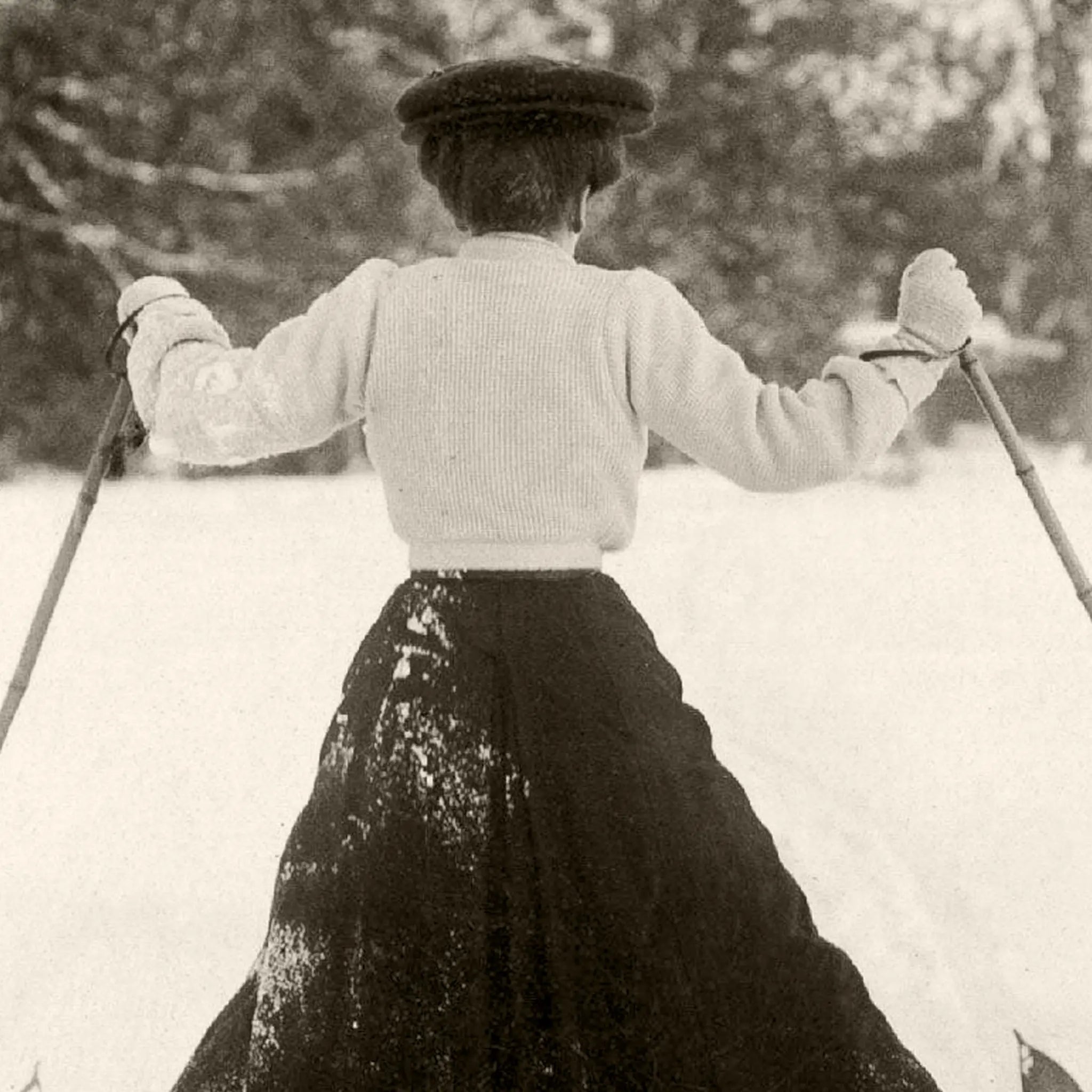 Victorian Skiing Detail Close-Up