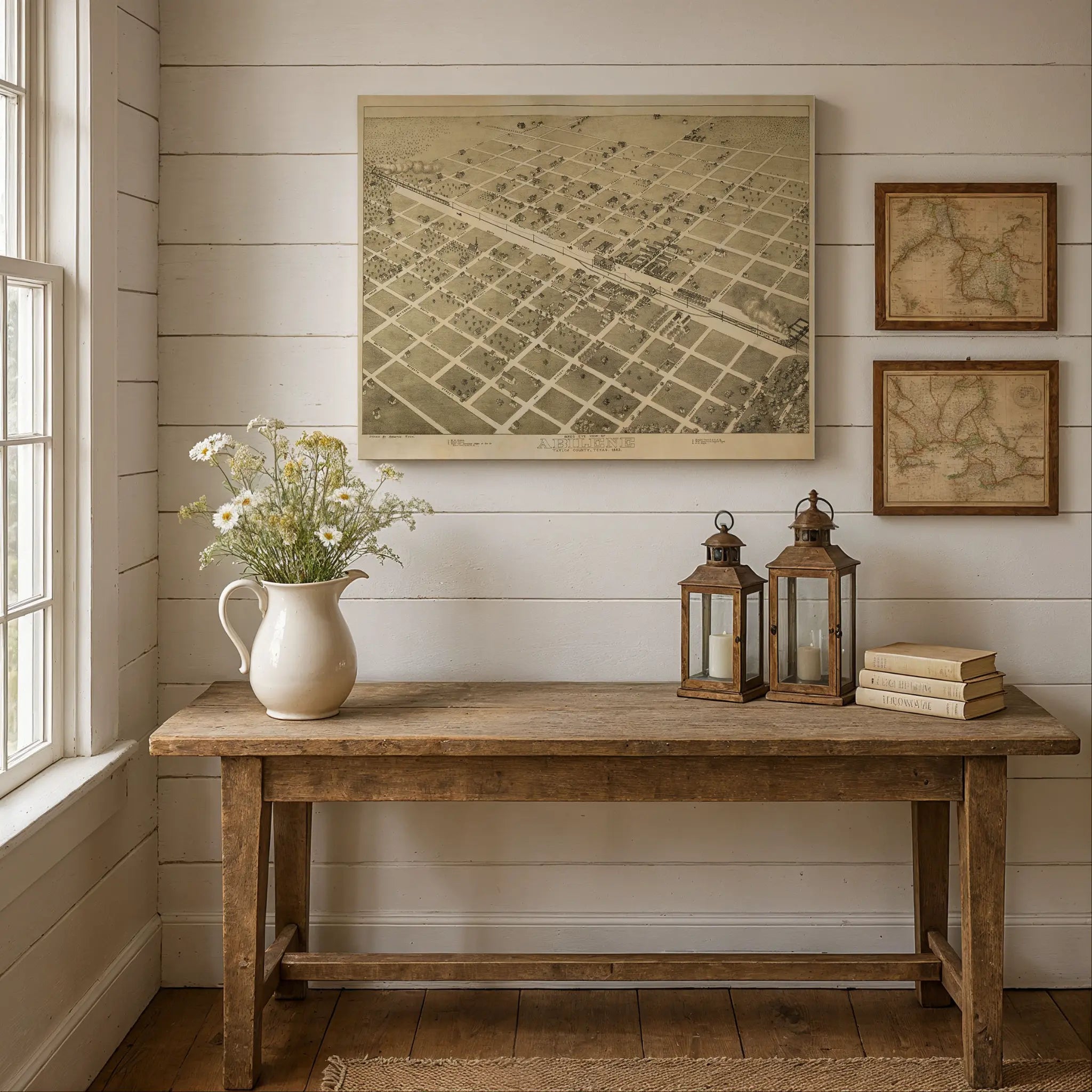 Abilene Bird's-Eye Map - Vintage 1883 Texas Historical City Map