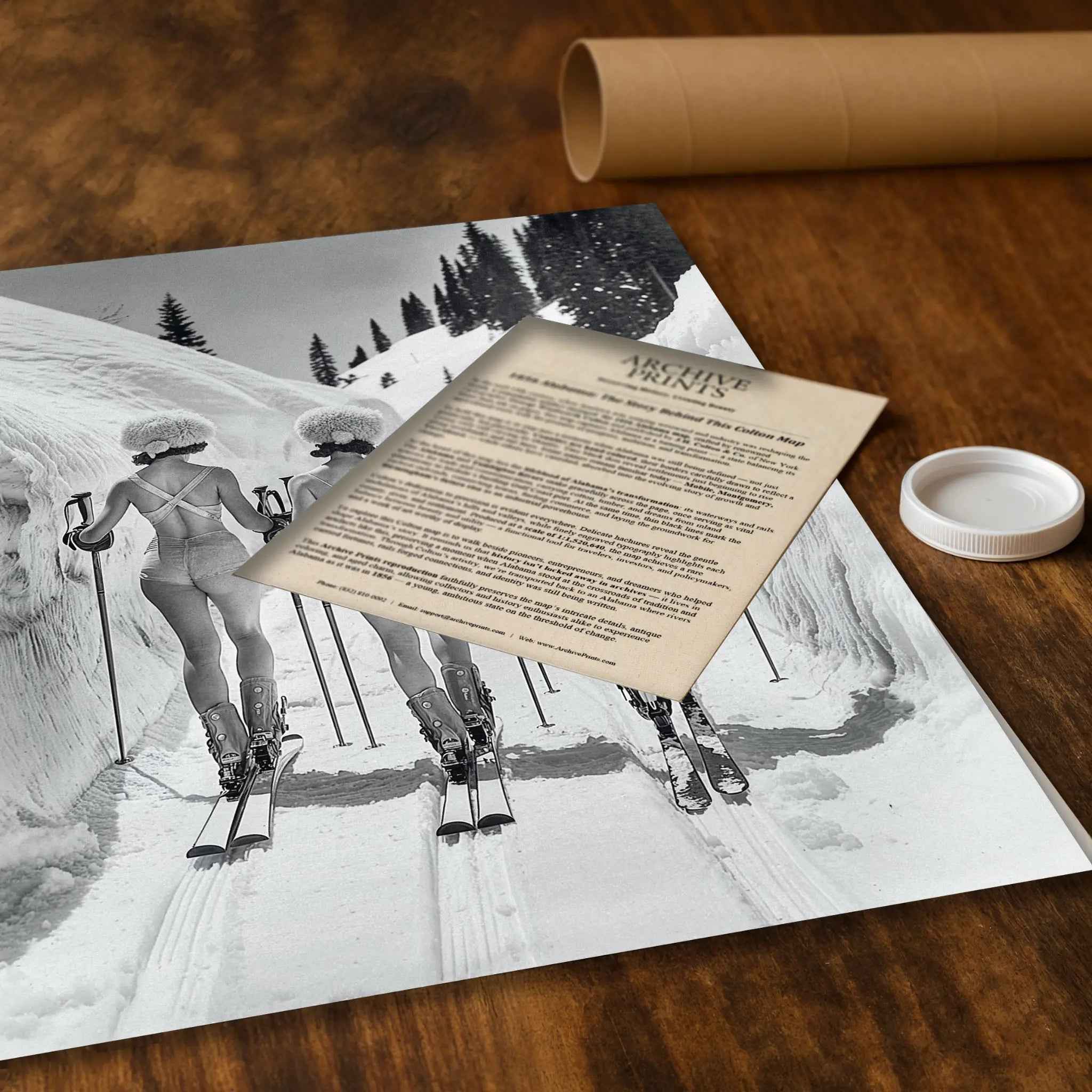 Vintage Ski Women Photograph - Alpine Adventure Art Print