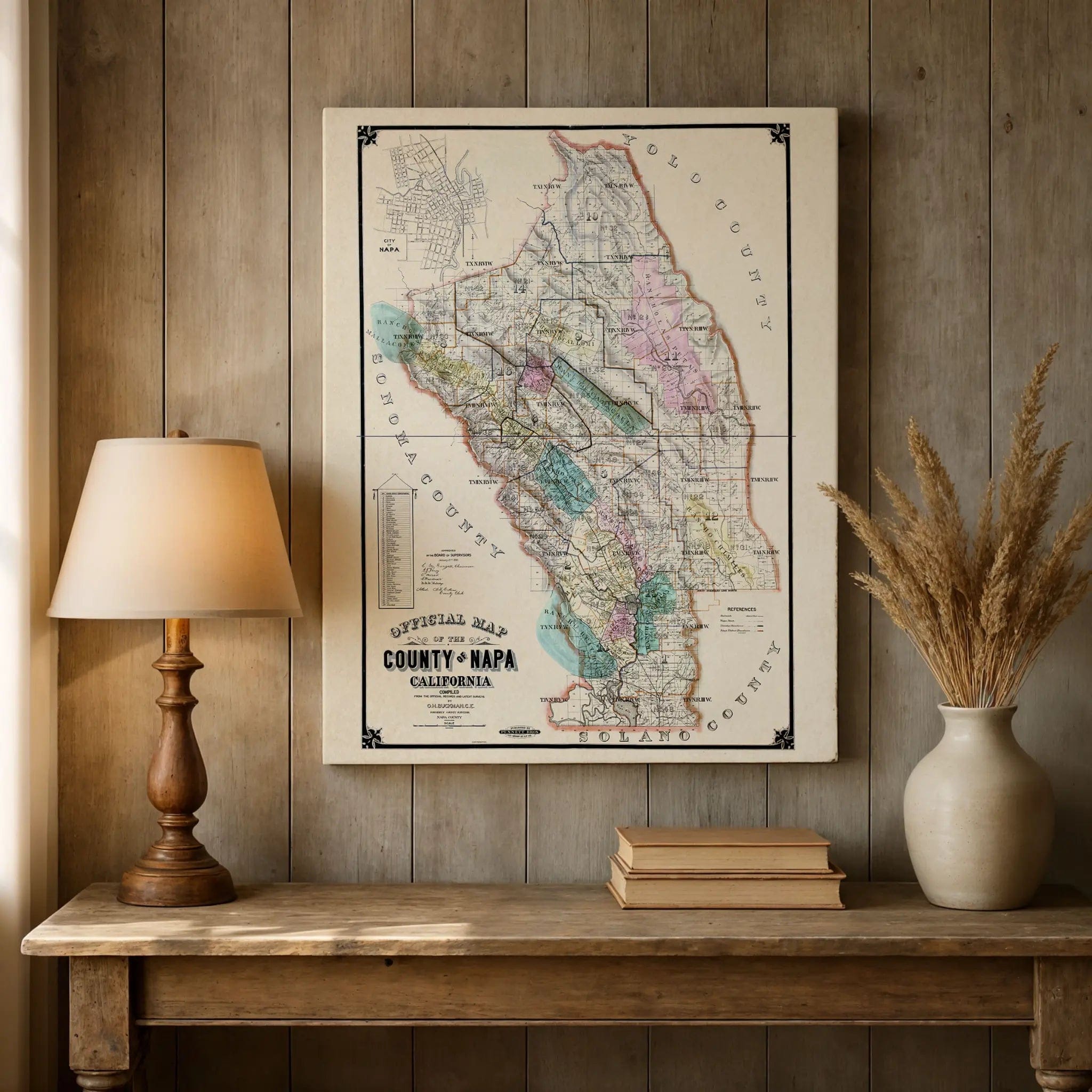 Napa Valley Vintage Map - Authentic 1895 County Map for Collectors - Archive Prints
