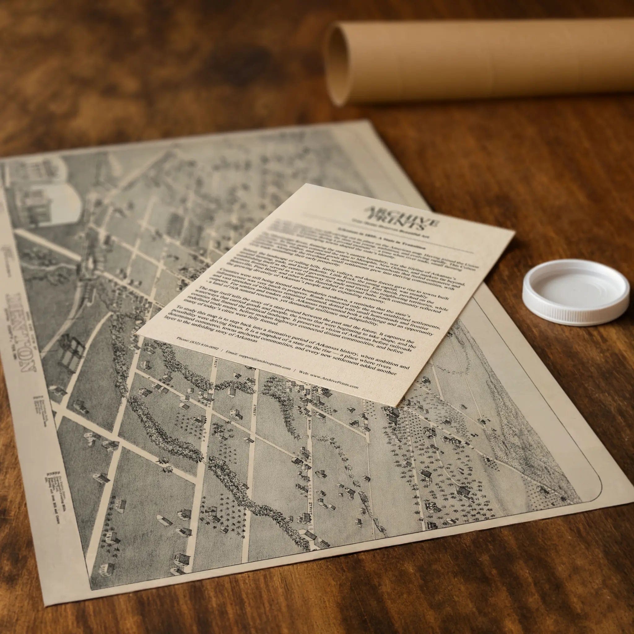 Denton Bird's-Eye Map 1883 - Vintage Texas Historical City Map - Archive Prints