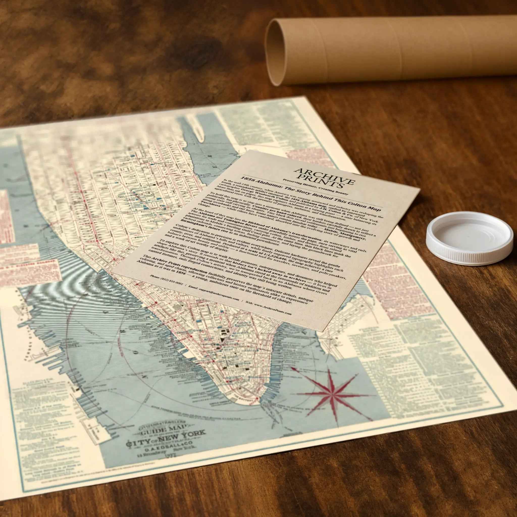 New York City Map - Vintage 1877 Citizens' & Travelers' Guide Map for Collectors