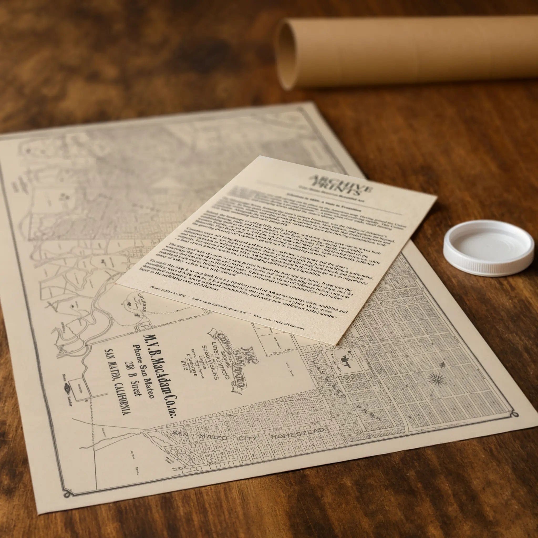 San Mateo Vintage Map - 1912 City Planning & Subdivisions Map - Archive Prints