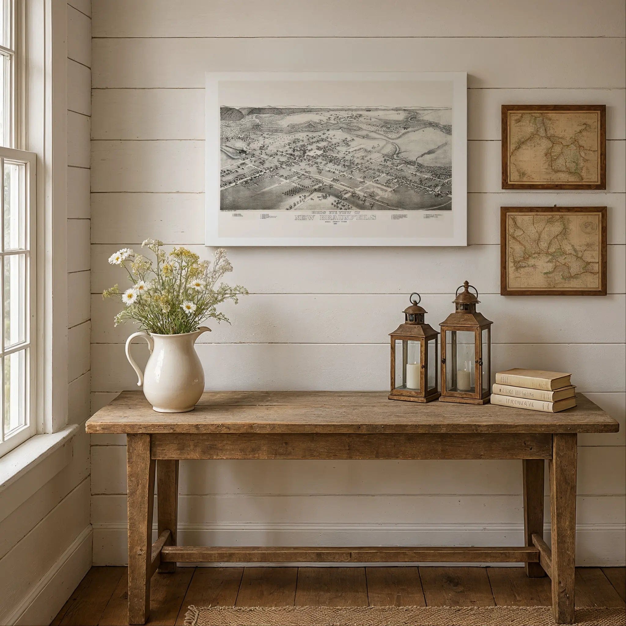 New Braunfels Vintage Map - 1881 Historical City Map of Texas - Archive Prints