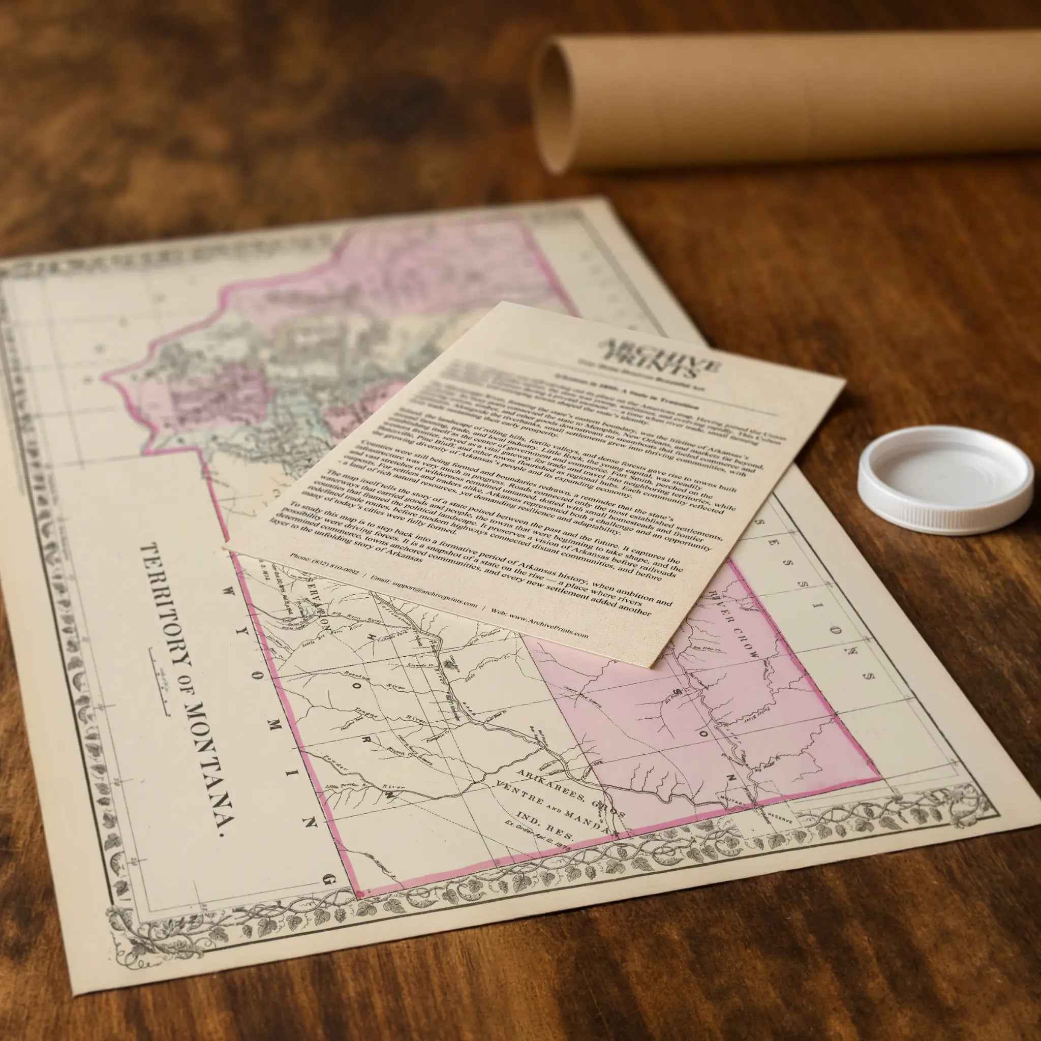 Montana Map - Vintage 1879 Historical Montana Territory Map