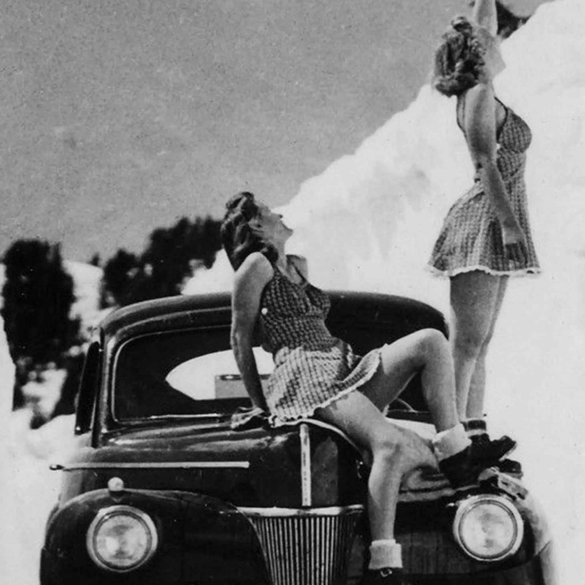 Vintage Ski Jump Photograph - Classic Alpine Daredevil Adventure