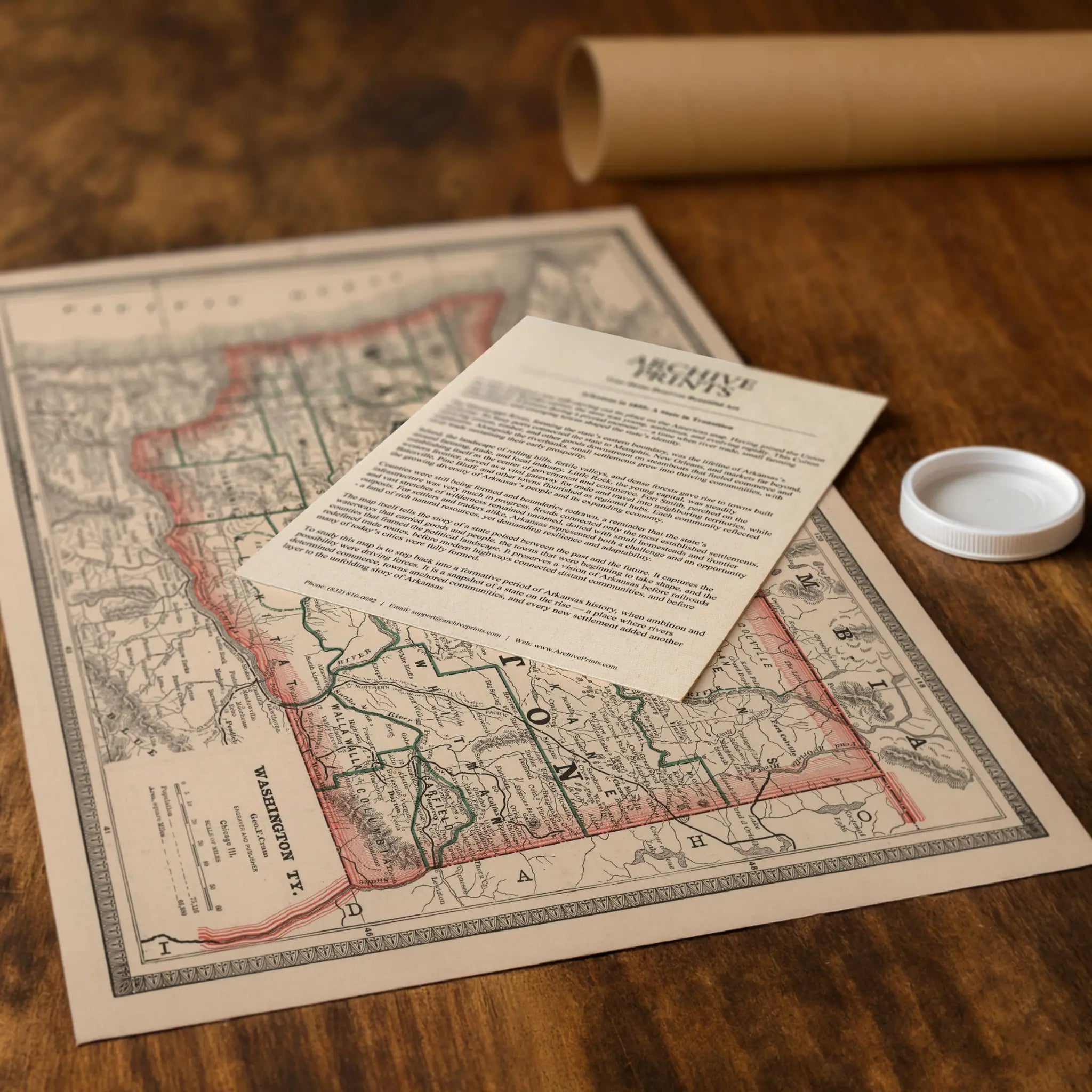 Washington Territory Map - Tube Packaging
