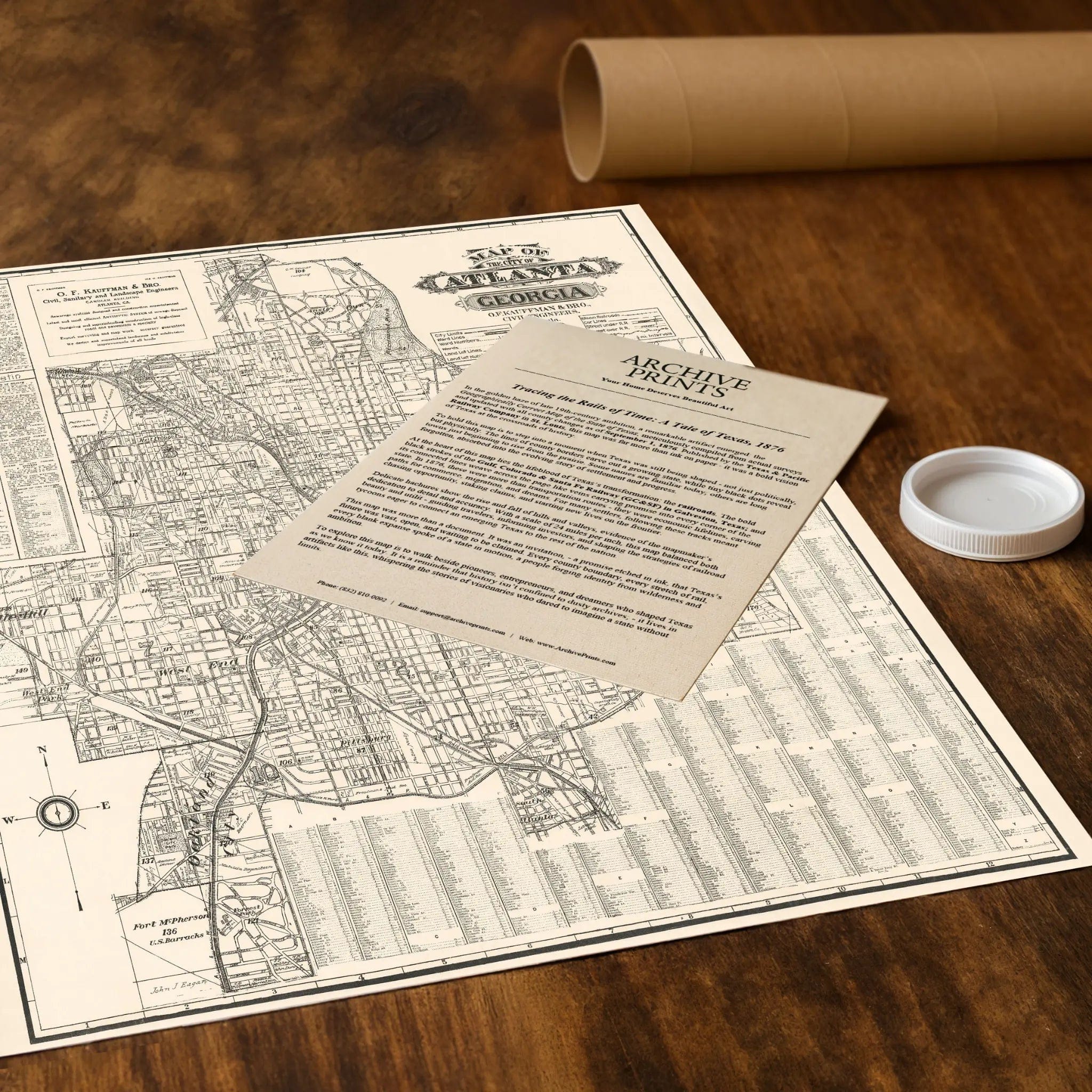 Atlanta Vintage Map 1912 - Historic Georgia City Map - Archive Prints