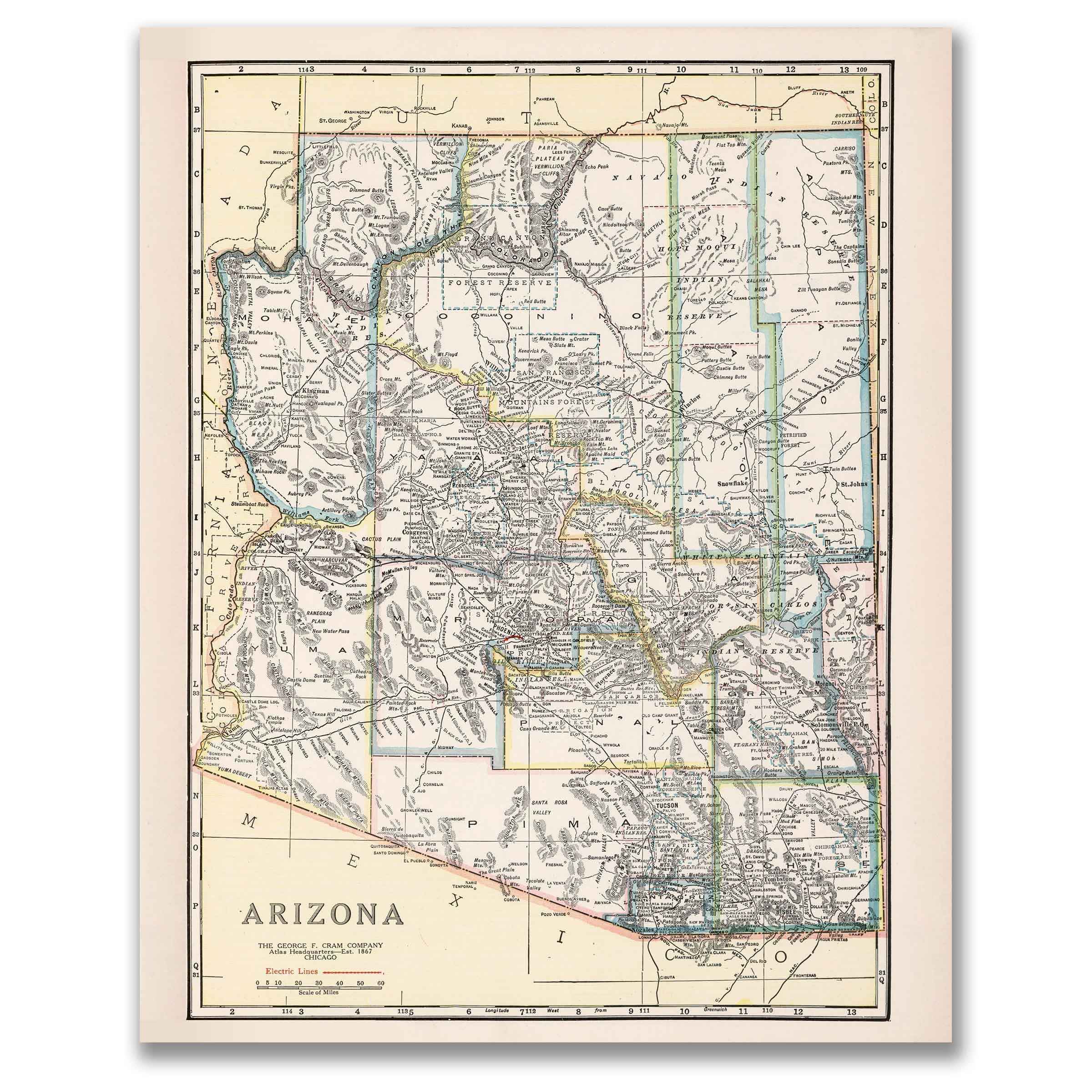 Discover the Charm of Vintage Arizona Maps: A Must-Have Gift! - Archive Prints