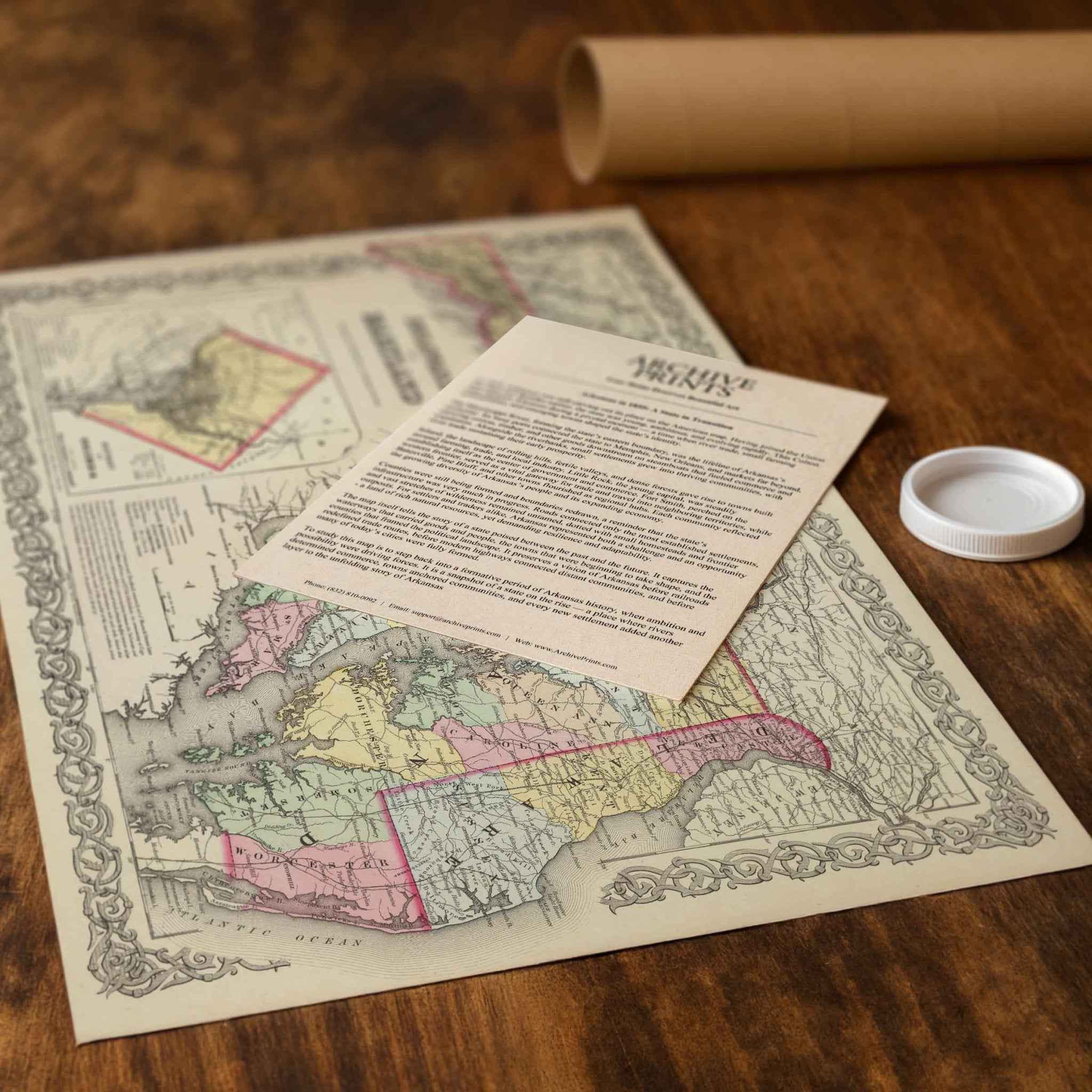 1856 Delaware and Maryland Map by Colton – Restored Vintage Wall Art