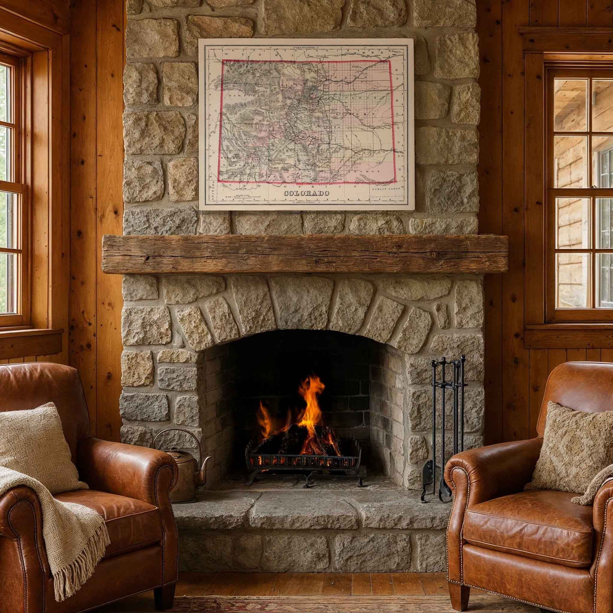 1884 Colorado State Map – Restored Vintage Wall Art by O.W. Gray