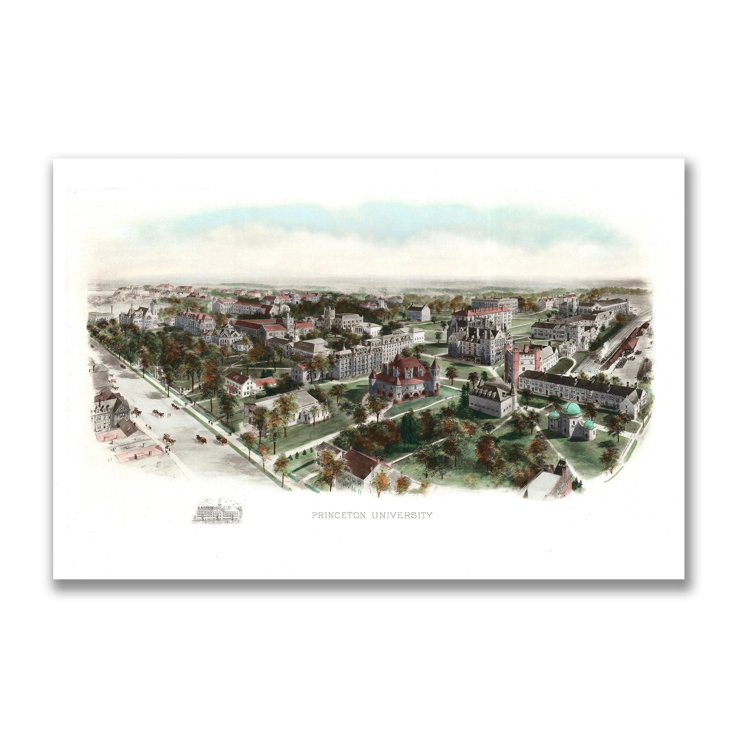 Princeton University, New Jersey Map 1906 - Campus Bird's Eye View